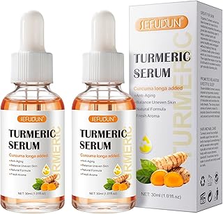 Turmeric Serum for Dark Spots，2 PCS Turmeric Dark Spot Corrector Serum Oil for Face, Moisturizing Massage Essence Reduces Hyper pigmentation Age&Sun Spot, Natural Facial Serum for Women & Men 1Fl Oz
