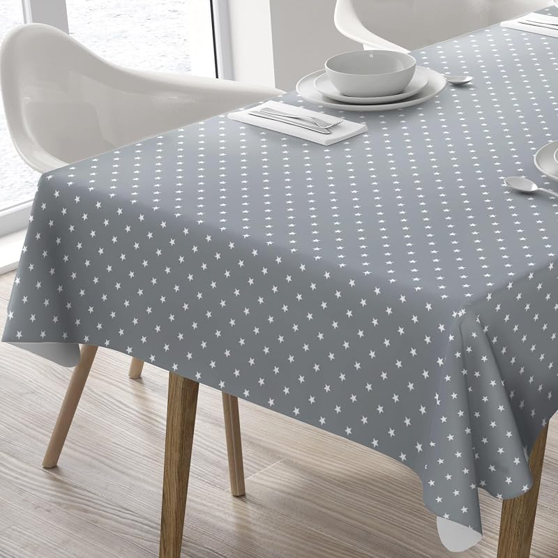 Home Direct Vízálló Terítő Négyzet 140x180 cm Csillag Mintás Szürke
