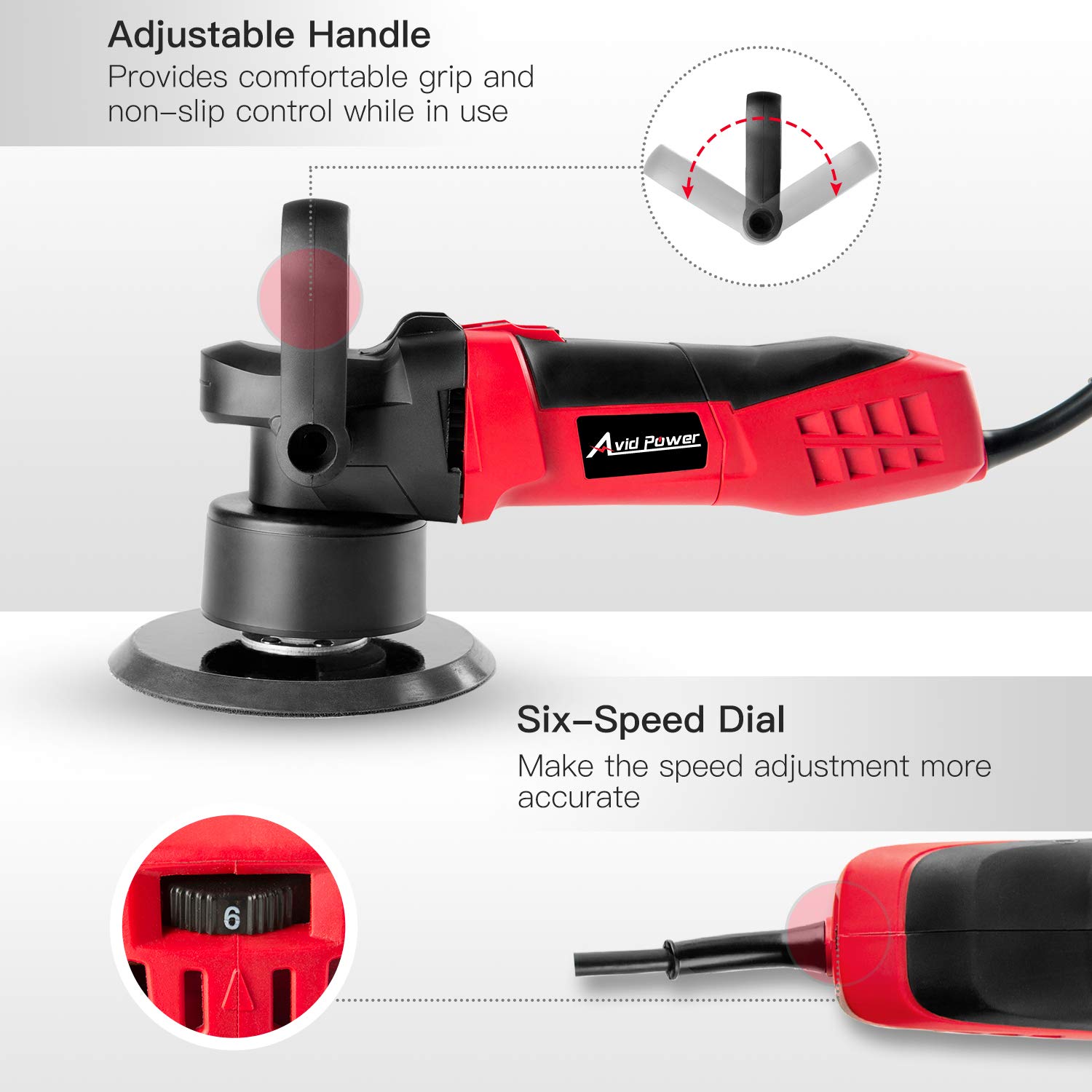 AVID POWER Buffer Polisher, 6inch Dual Action Polisher Random Orbital