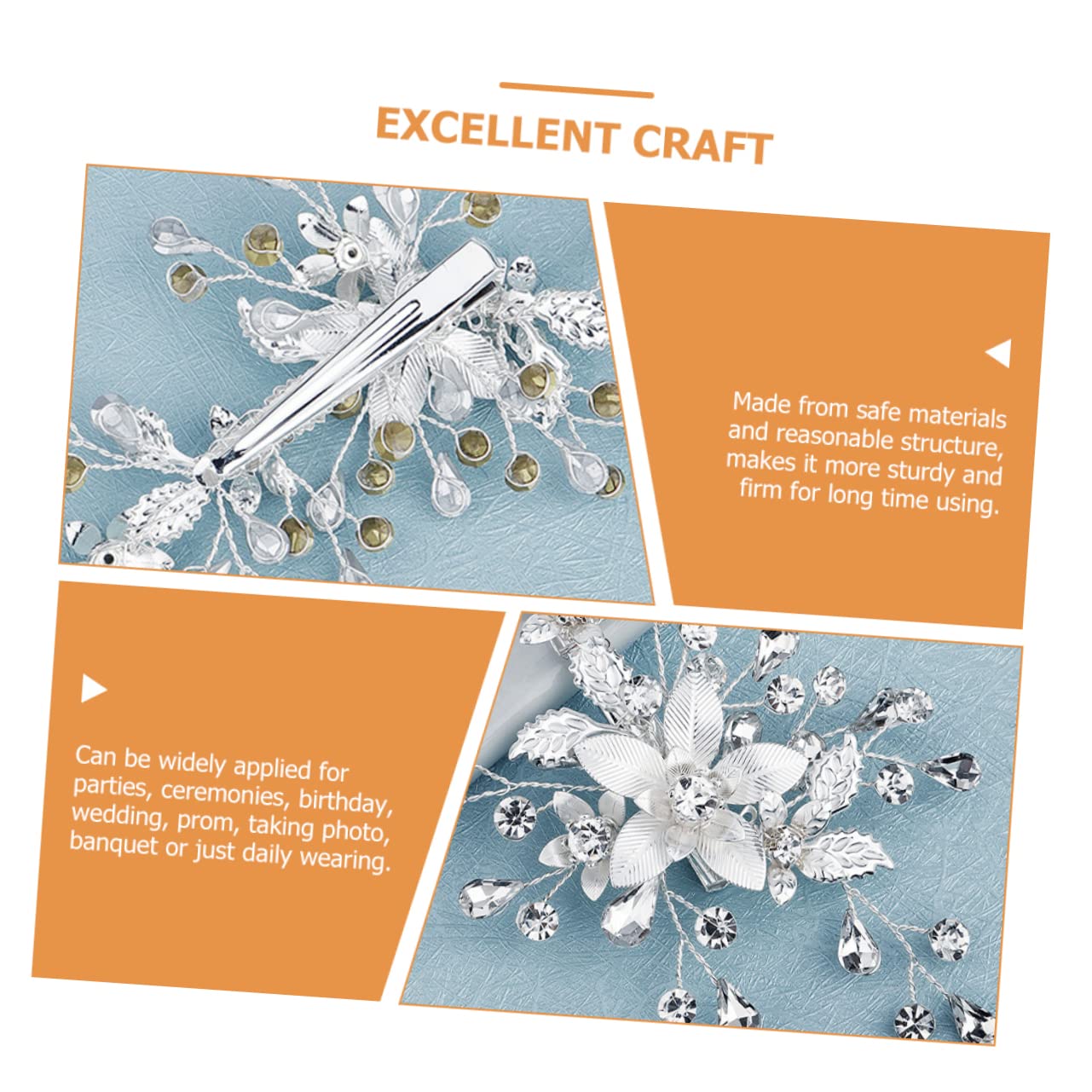 Abaodam 3stücke Braut Haarschmuck Blumen Haarspange Mit Strass Elegantes Accessoire Für Hochzeiten Partys Und Besondere Anlässe Geeignet Für Lange Und Dicke Haare Sicher Und