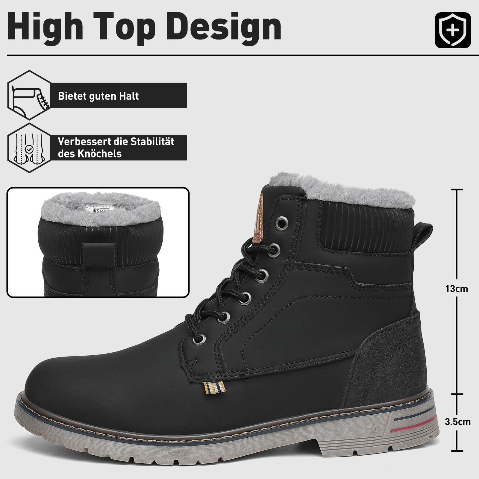 Mishansha Winterschuhe Gefüttert rutschfest Schneestiefel 36-48 EU | Stiefel Herren Outdoor Warm Arbeitsstiefel Damen Wanderung Bequem Alltag Klassische Boots Geschenk Halbstiefel Spaziergang