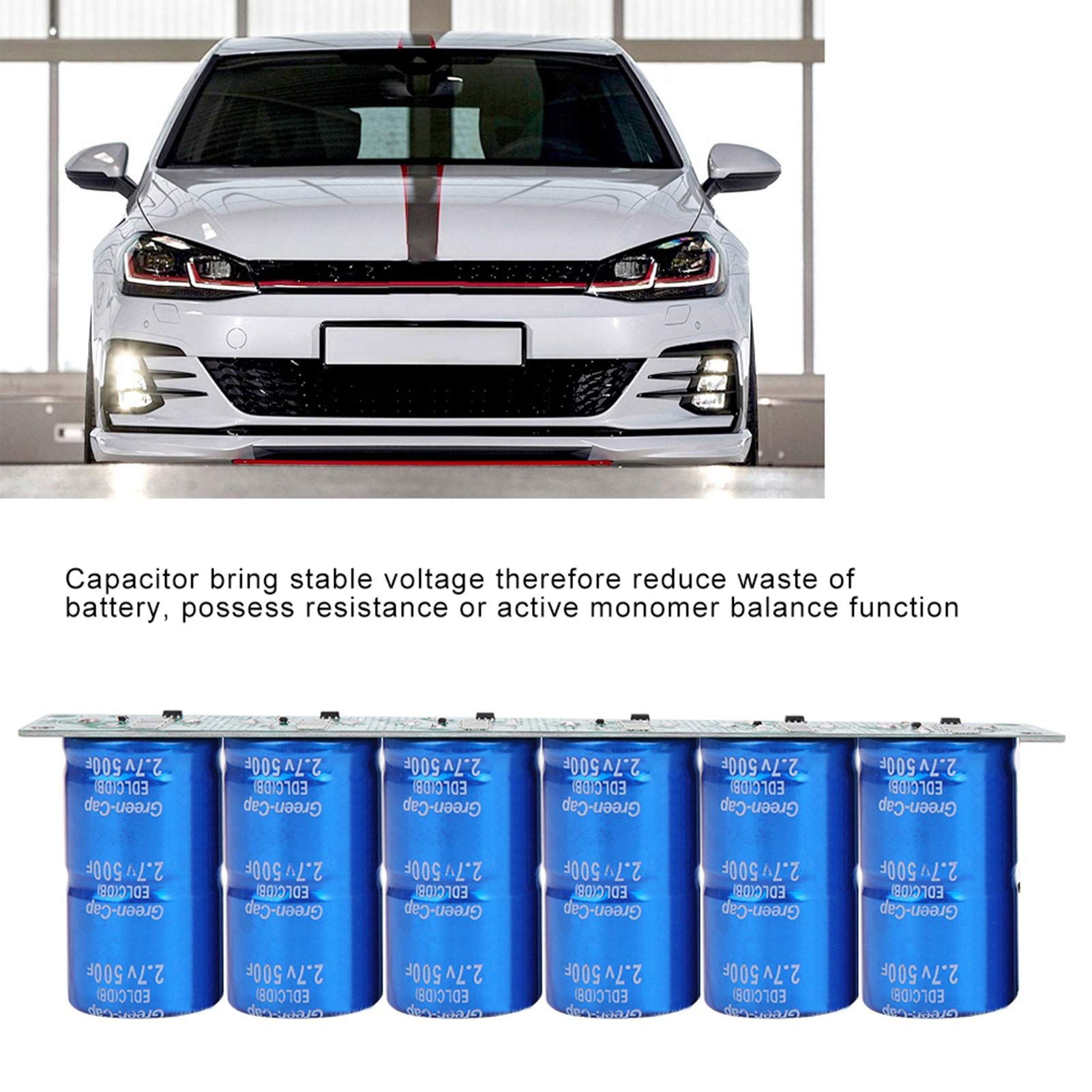 Módulo de condensador faradio de 16 V 83 F - Supercondensador de aluminio con función de equilibrio de monómero activo para componentes electrónicos automotrices - Módulo