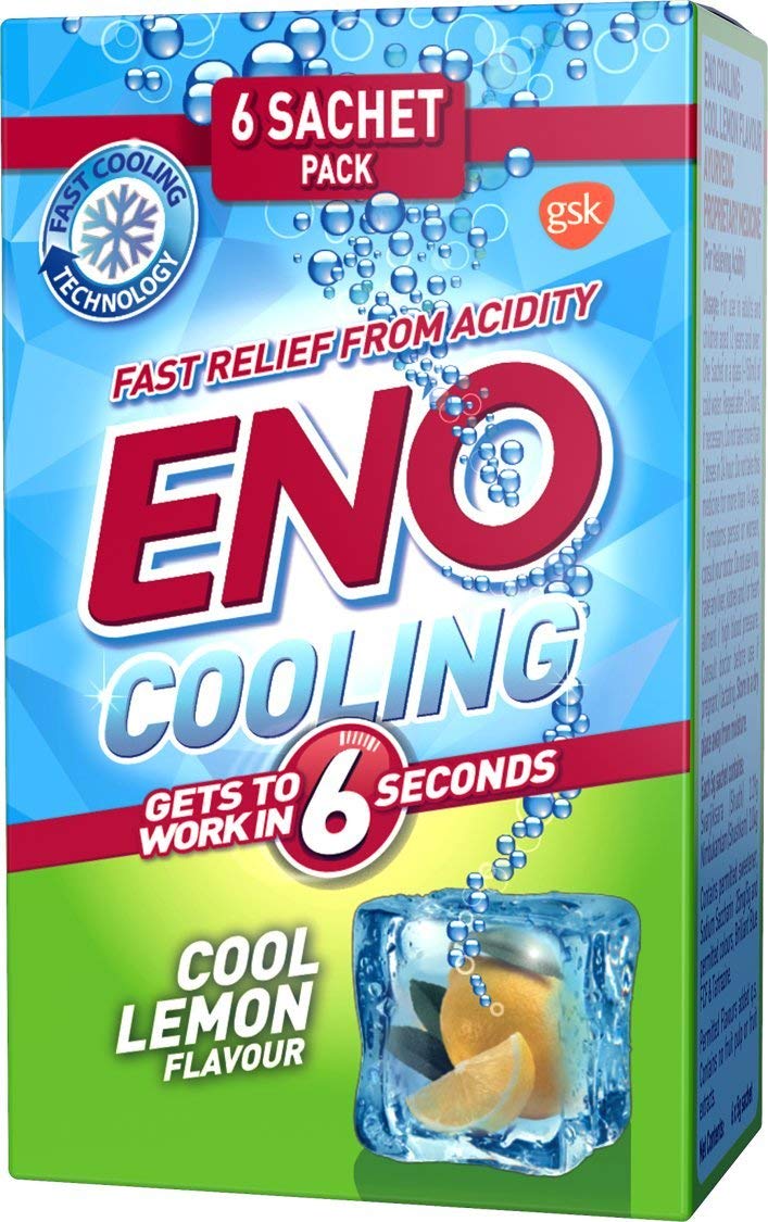 ENO Cool Lemon Flavour Fruit Salt, Ayurvedic Formula - Fast Relief from Acidity 36 Sachets