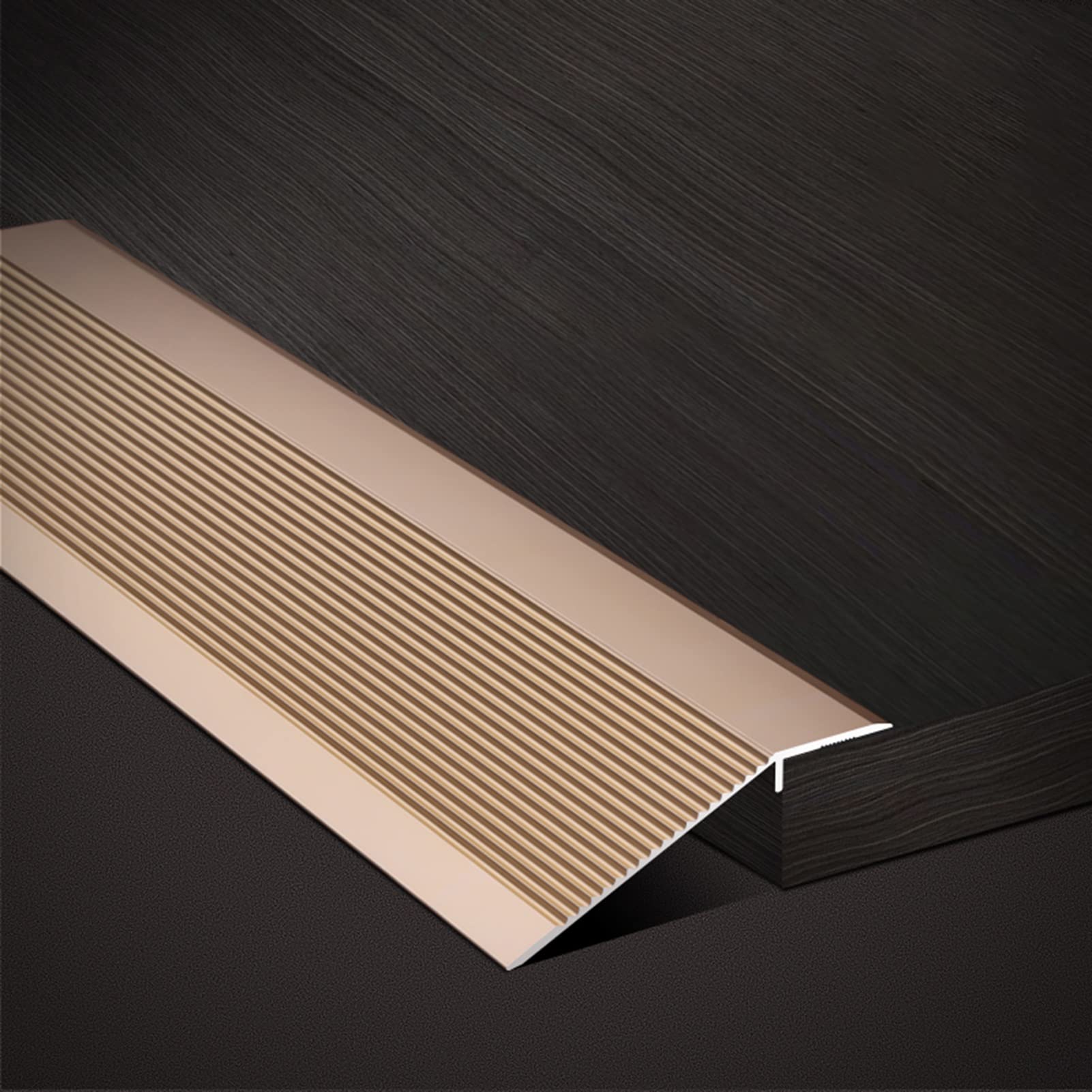 Wood to Tile/Marble to Carpet,10cm/3.9in Extra Wide Doorway Transition Strip, Aluminum Anti-Slip Thresholds Ramp, Floor Edge Trim Strips(Gold,145cm/57in)
