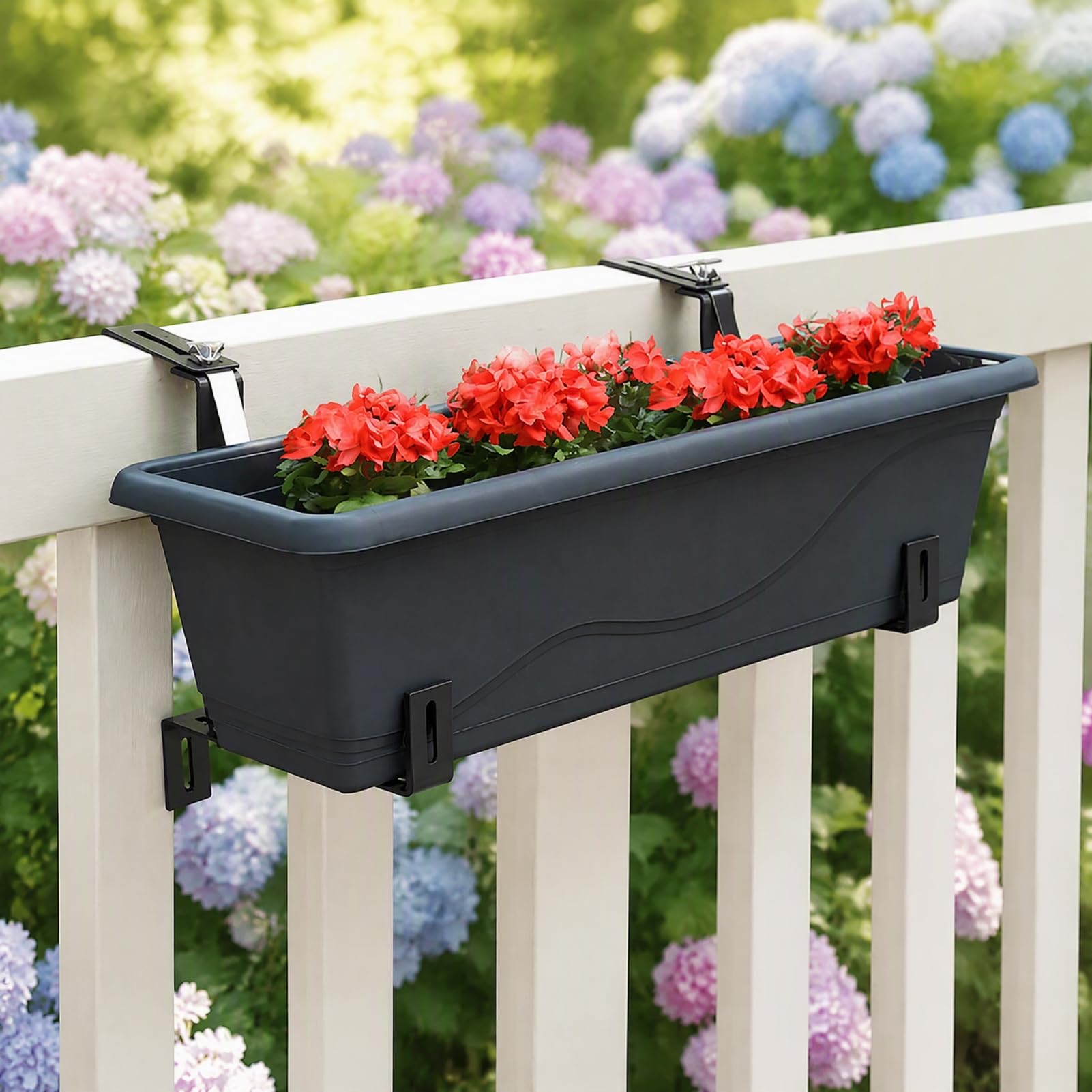 4er Set Verstellbare Blumenkastenhalterung Edelstahl ohne Bohren