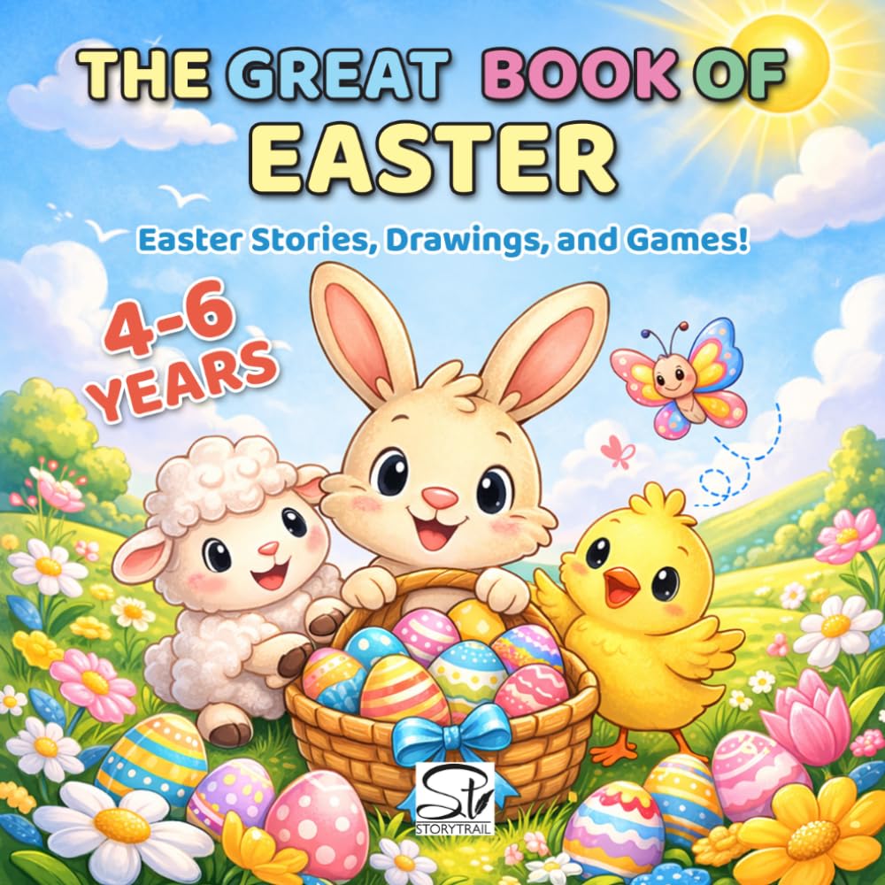 The Great Book of Easter: Activity Book for Kids: Easter Stories, Coloring Pages, Mazes, Games and Easter Egg Hunt Activities | Ages 4-6