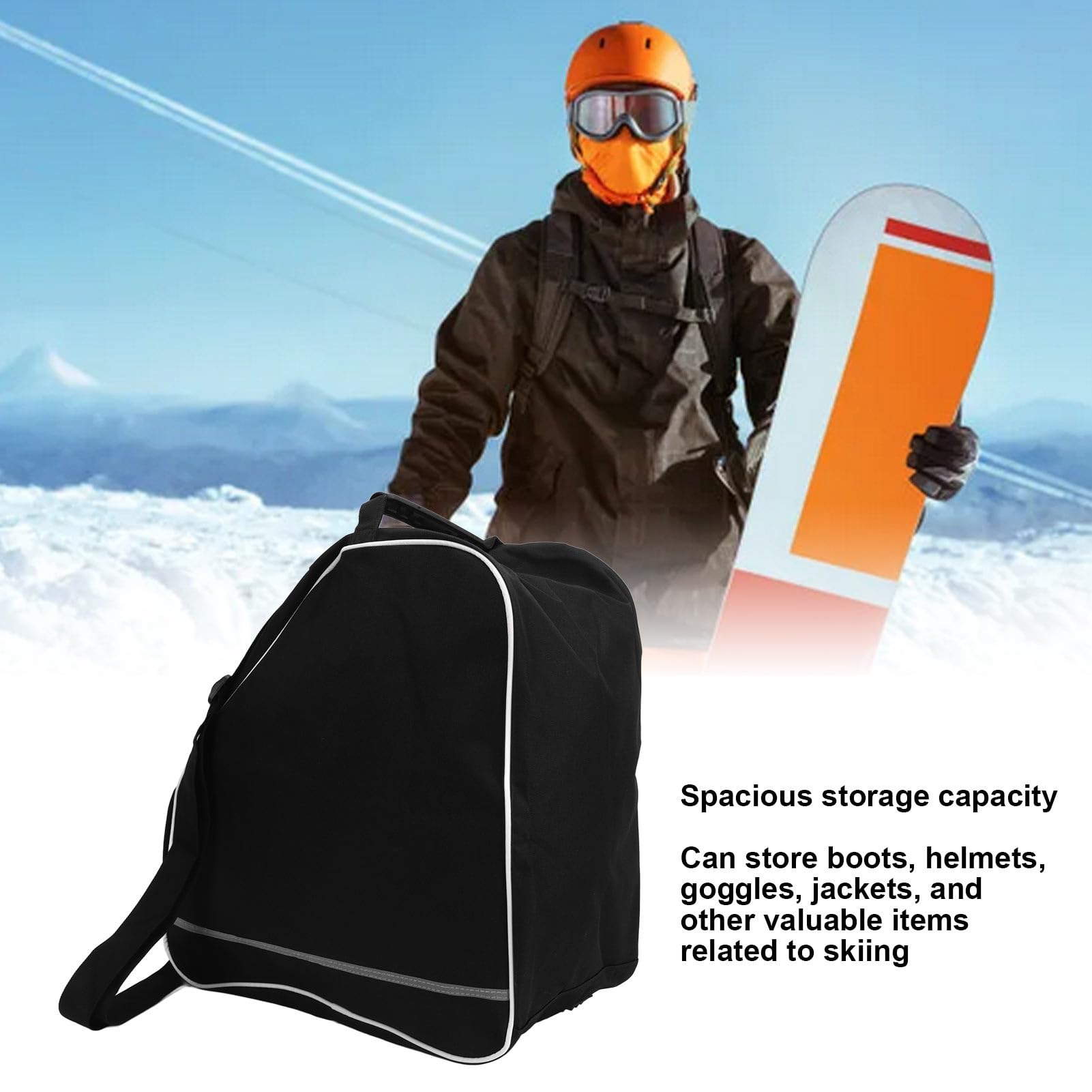Yuecoom Ski Boot Bag, Ski Boot Bag for Skiing and Snowboarding Travel Luggage Oxford Cloth Waterproof Skiing Snowboarding Boot Bag Travel Luggage for Ski Accesories