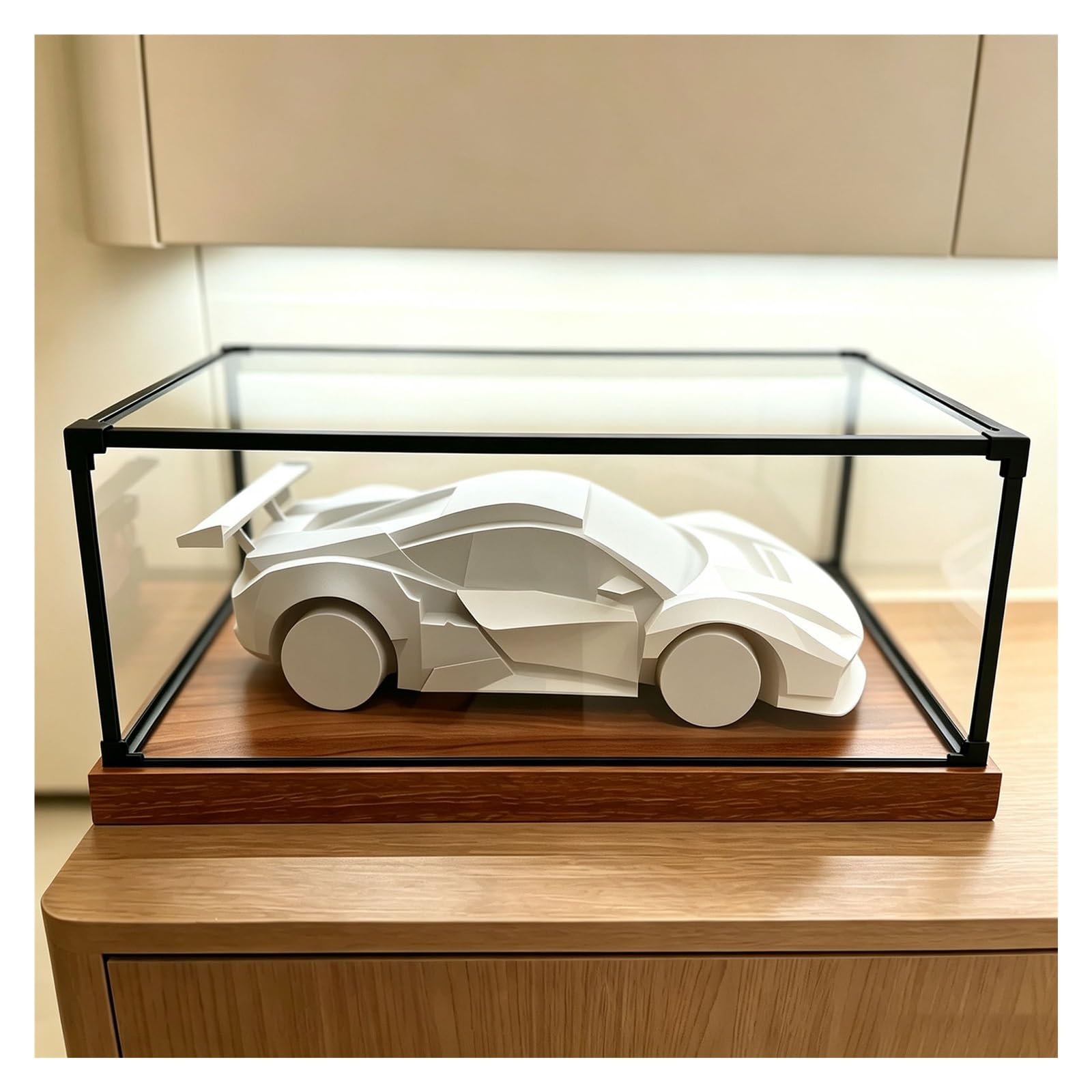 Acrylic Display Case with Wood Base for Figures Collectibles