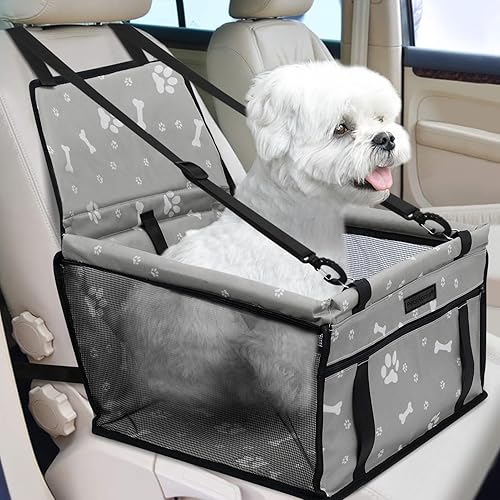 PetsHome Asiento de automóvil para perro, plegable, impermeable, transpirable, bolsa de viaje Oxford para perros pequeños a medianos, cachorros y