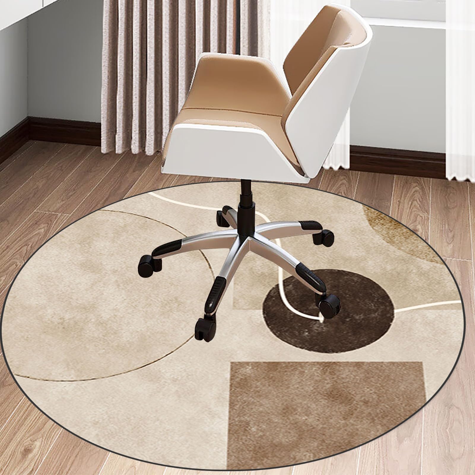 Office Gaming Chair Mat for Carpet, Heavy Duty Office Chair Mats 110 cm(43.31'') for Hardwood Floor, Floor Protectors for Rolling Chairs, Desk Chair Mat for Carpeted Floors, Round Protector Rug