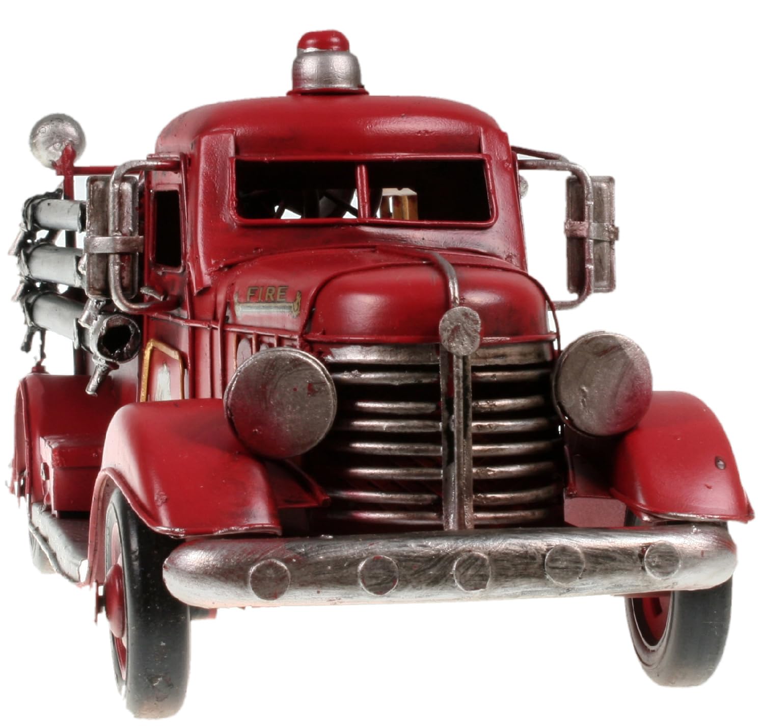 Unbekannt Feuerwehr Auto Metall 30 cm mit Spardose Oldtimer Nostalgie Blech Löschwagen Modell Wagen LKW