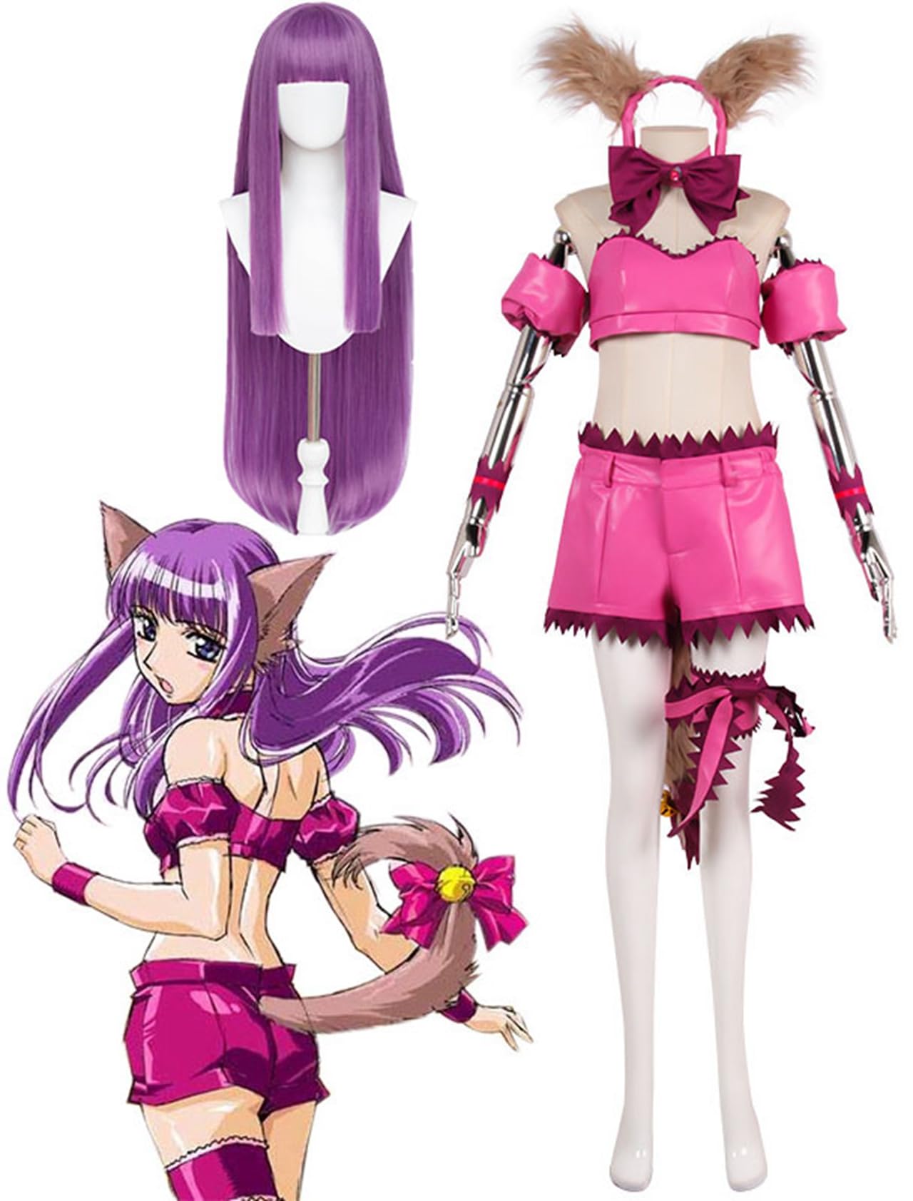 Amazon.co.jp: [QBT] 東京ミュウミュウ 藤原ざくろ コスプレ衣装 耳+  