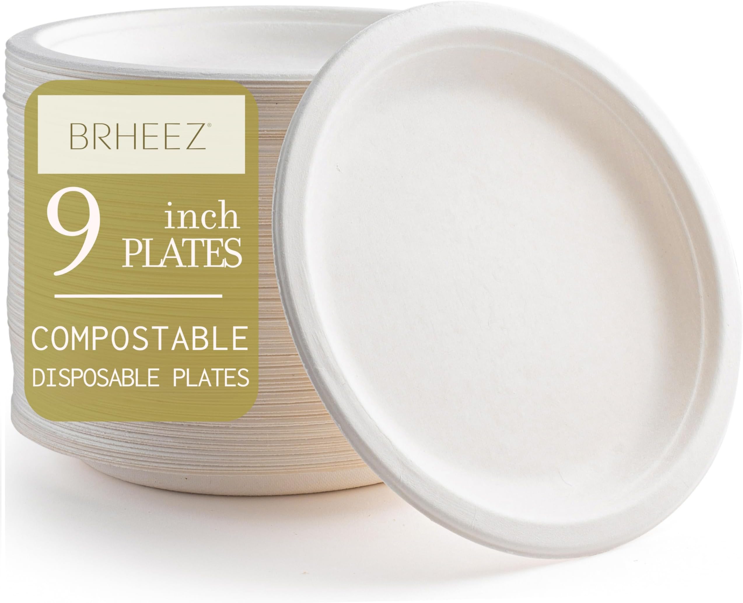 brheez 6 in. Disposable Plates Paper Plates Alternative