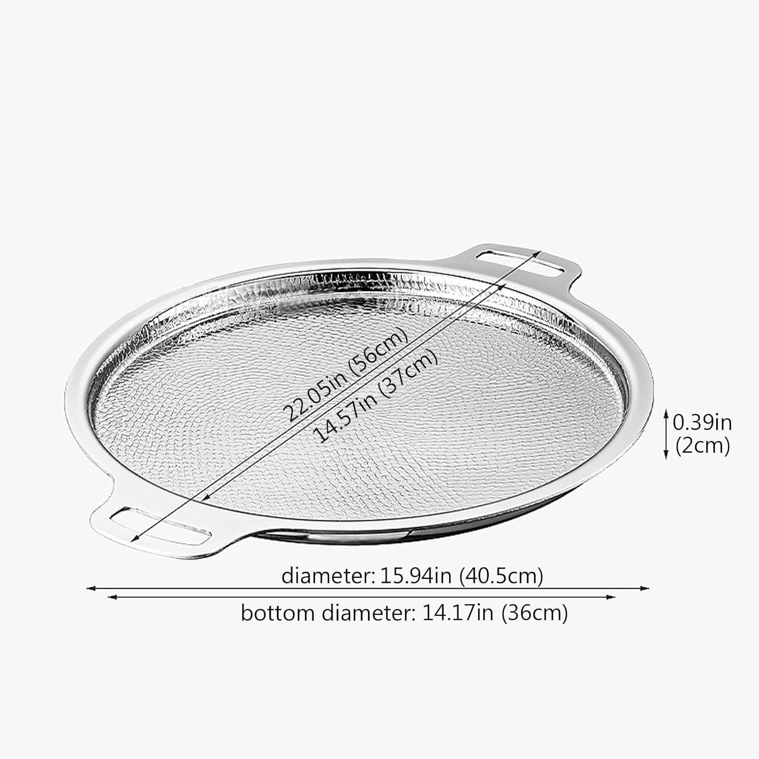 Upgrade Titanium Hammered Pan - Non-stick Double Handle Crepe Pan, Ultra-durable & Scratch-resistant, Even Heating Frying Pan For All Cooktops 15.75IN