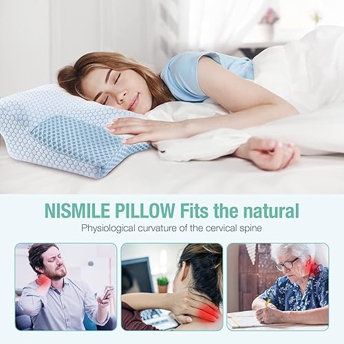 Miniatura 2 de Nismile - Almohada de espuma viscoelástica cervical almohada de contorno ajustable para aliviar el dolor de cuello y hombros almohada ortopédica