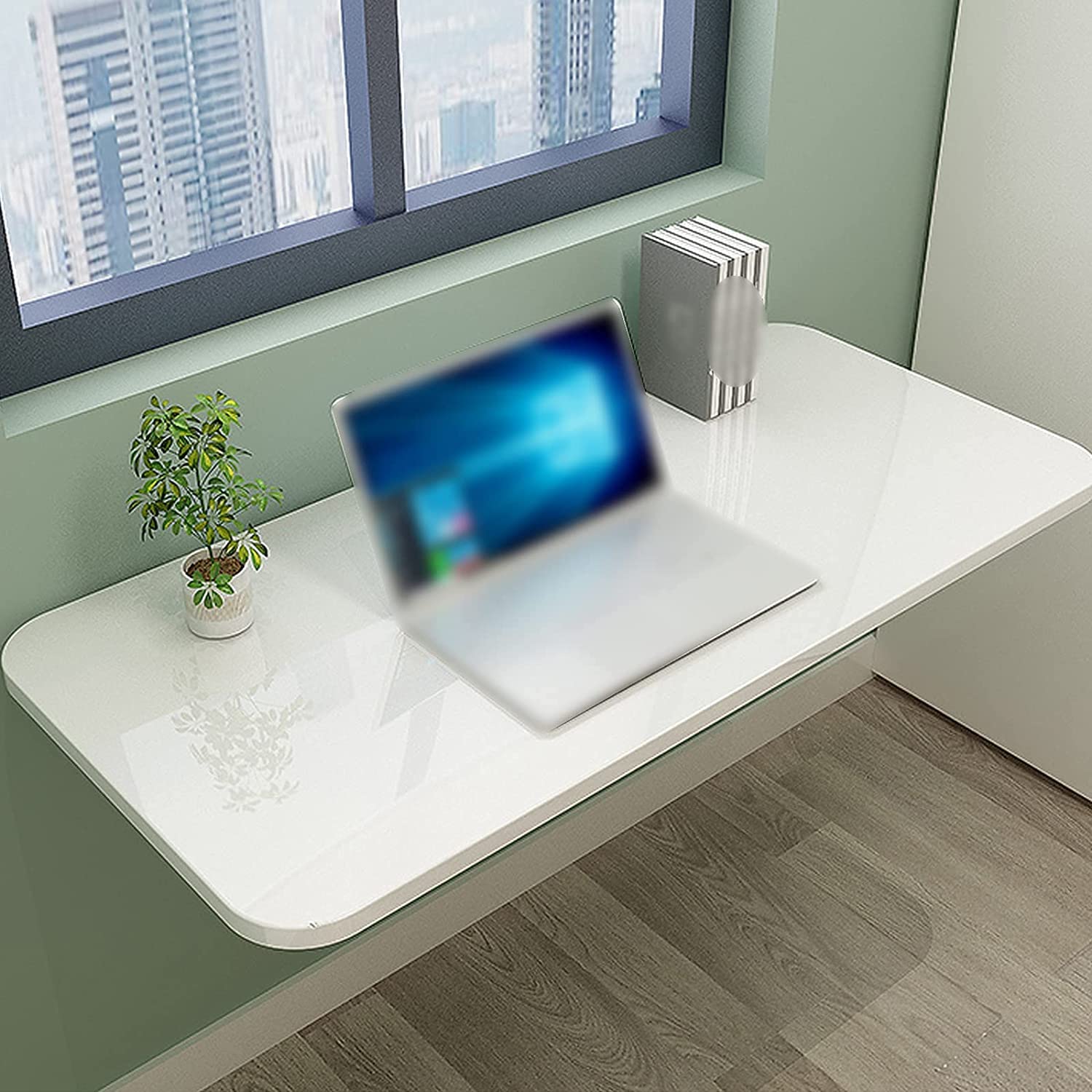 Table de cuisine murale rabattable pour studio étudiant et coin repas minimaliste