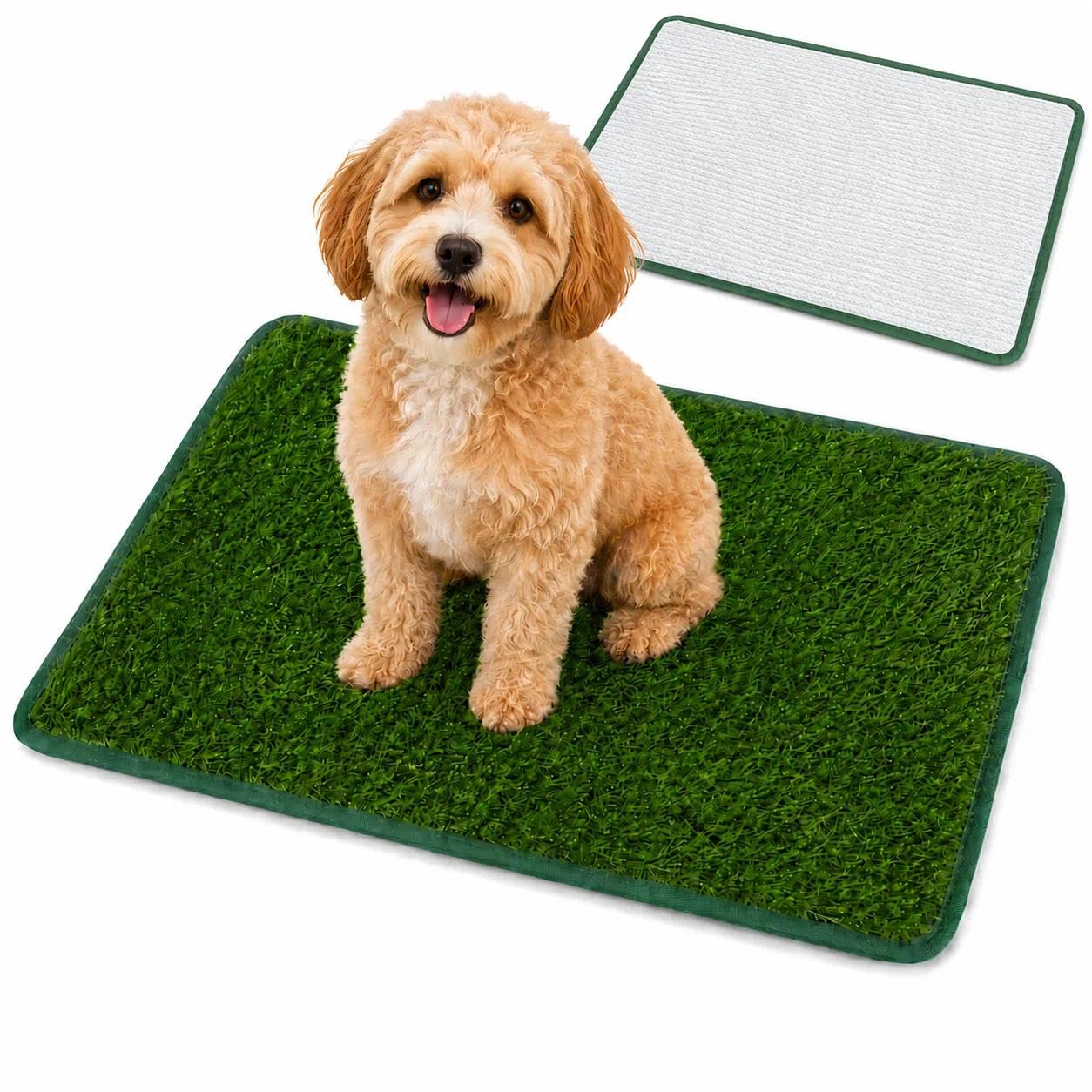 HongNuoEn Washable Indoor Dog Toilet, 71×47cm Reusable Dog Grass Pee Pad Artificial Grass for Dogs Potty Training Area Patio Lawn Decoration