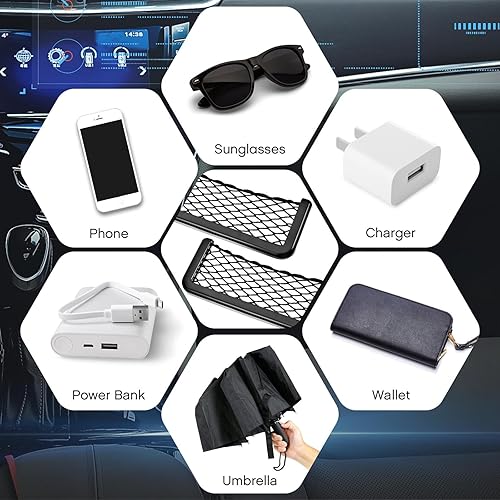 Miniatura 46 de Almacenamiento para el vehículo o la autocaravana, estructura de plástico ABS, malla para organizar el automóvil, bolsa de red, soporte, bolsillo