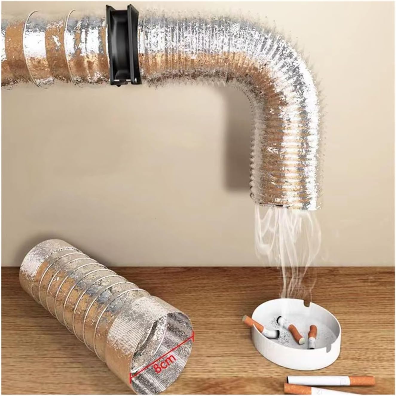 Exhaust Fan, USB Adjustable Speed Solder Smoke Absorber ESD Fume Extractor Fan Pipe Duct Exhuast With 1M Tub Ventilation for Greenhouse, Basement(Only the fan)