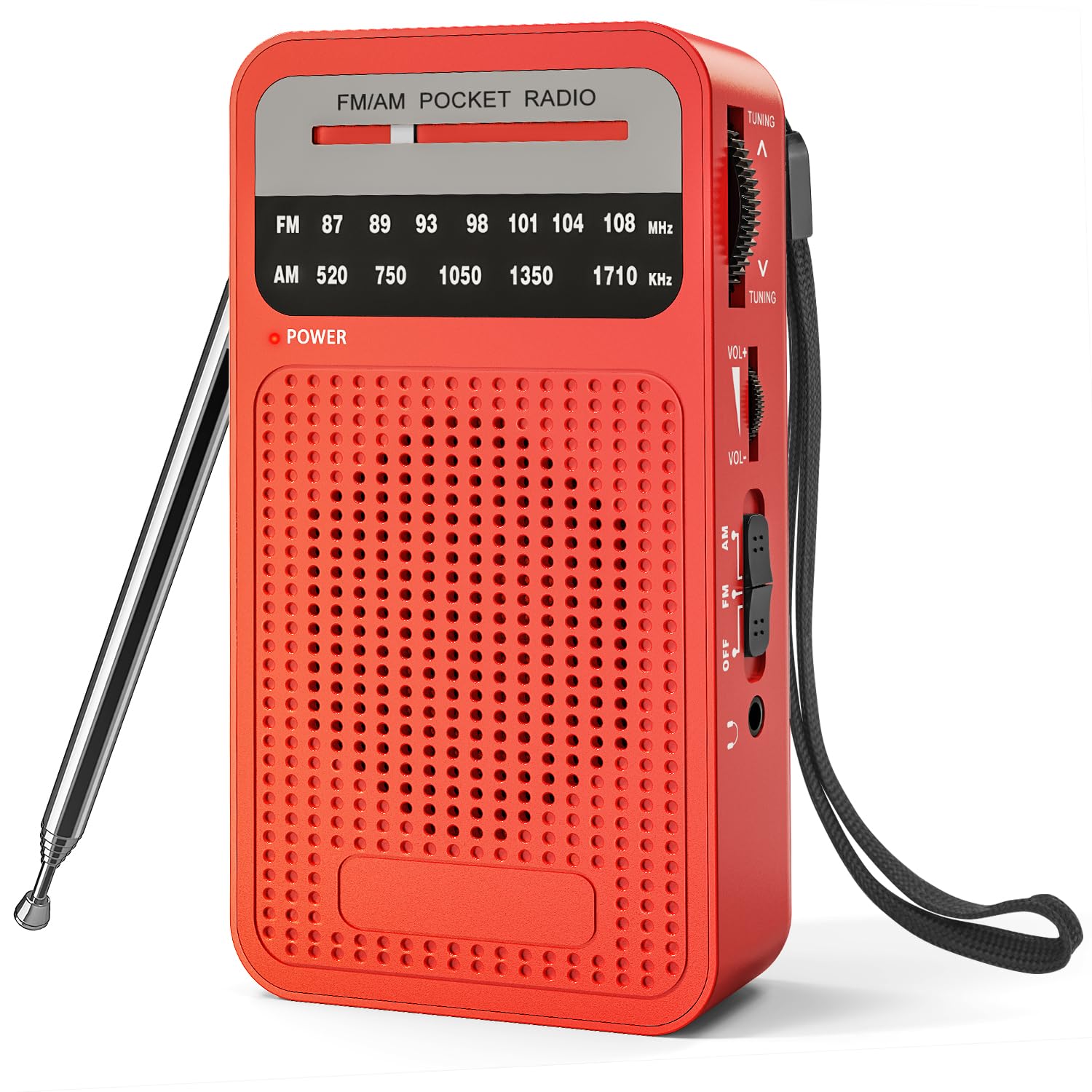 Radio Portatile FM/AM/SW – Mini Con Antenna, Altoparlante Stereo E Jack Cuffie (batterie AA)