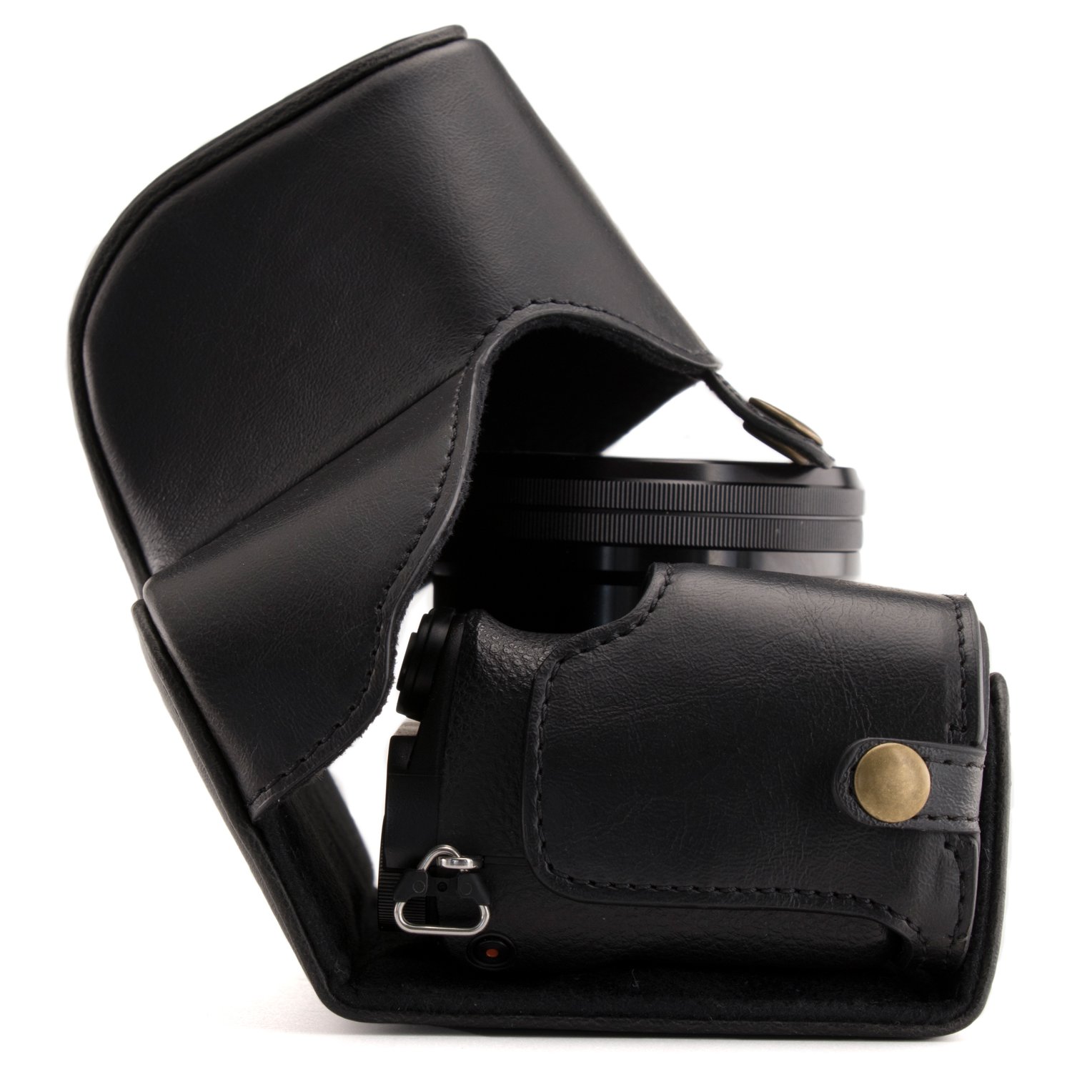 Megagear Sony Alpha A6300, A6000 (16-50 Mm) Ever Ready Custodia In Finta Pelle Per Fotocamera Con Tracolla Nero Mg984