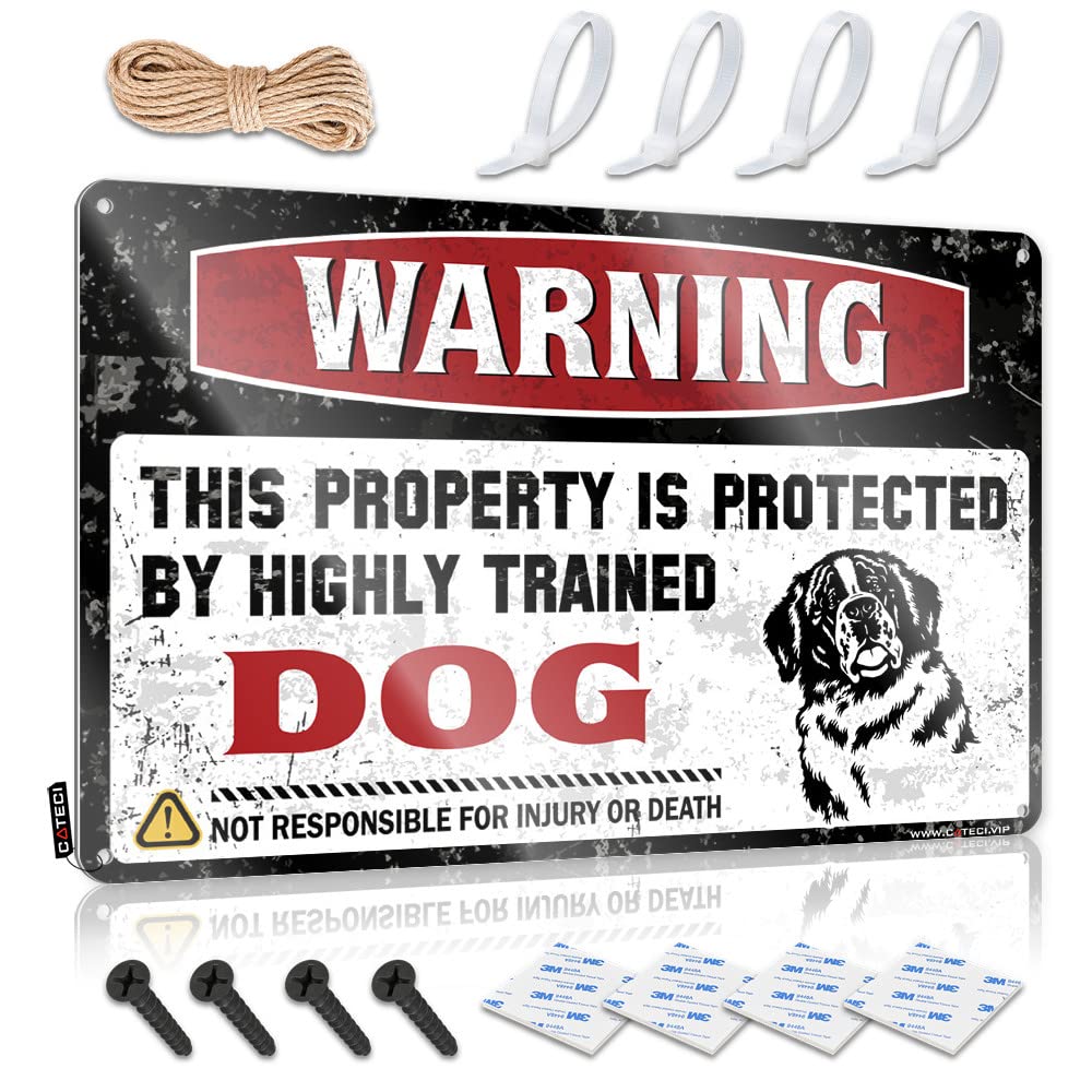 Decore, Cool Wall Decor Football Warning Warning This Property Is Protected By A Highly Trained Dog | Rustic Western Wall Art(30X40CM)