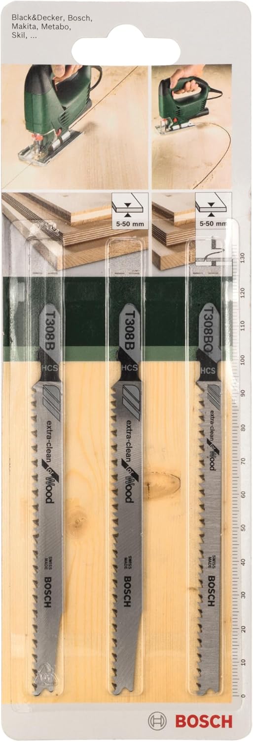 Bosch 2609256A12 Set of 3 Assorted Blades for Jigsaw