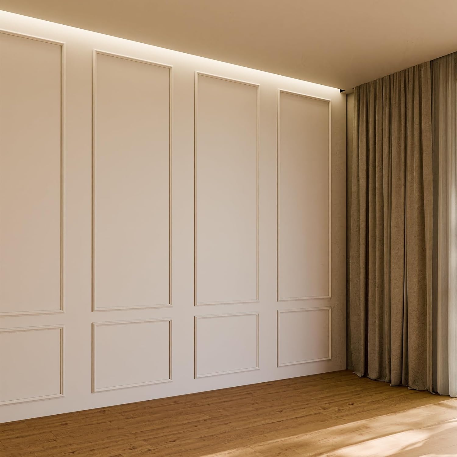 Pangda Peel and Stick Wall Molding Kit, 3D Premade Accent Molding Wainscoting Panel for Interior Wall Moulding Decor, Ready to Assemble Wainscoting Accent Panel(3 Set,24 x 72 in)