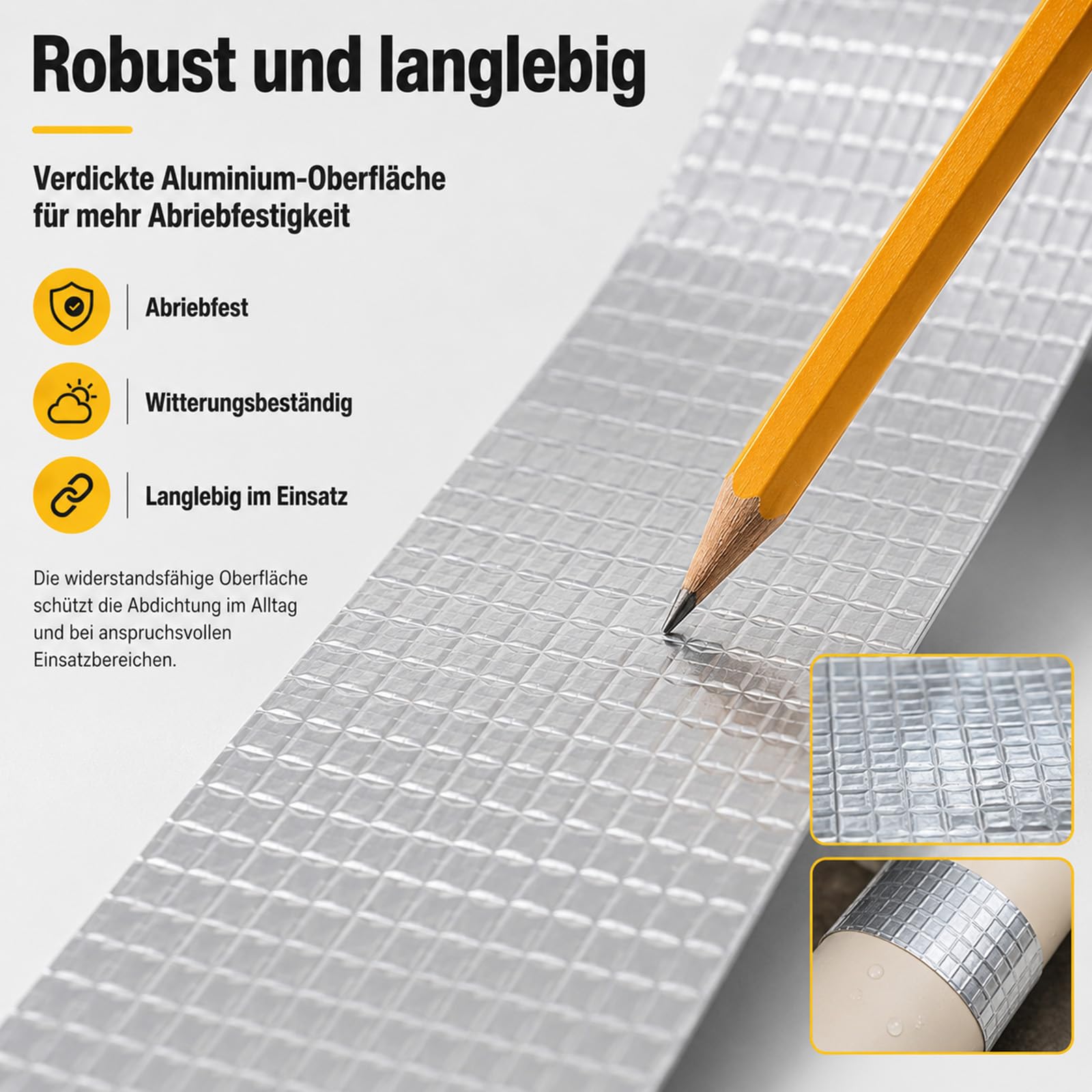 SiegelKraft-Reparaturband von Treuquell, Wasserdichtes Butylband, 5 m (10 cm x 5 m)