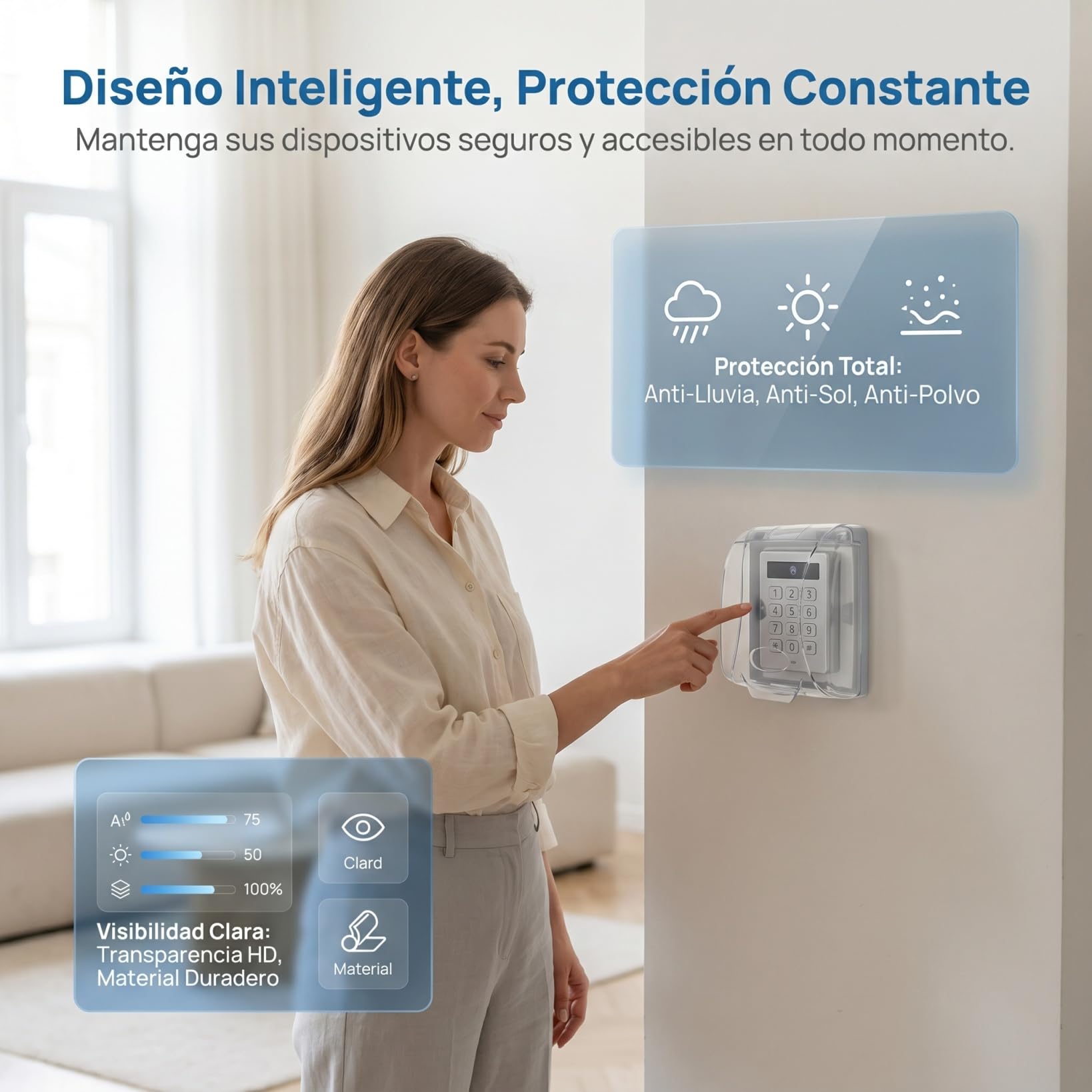 HOMSFOU 1pc Cubierta Transparente para Timbre Exterior: Protección contra Lluvia, Carcasa Resistente - Compatible con Controles de Acceso, Kit de Protección para Uso Prolongado