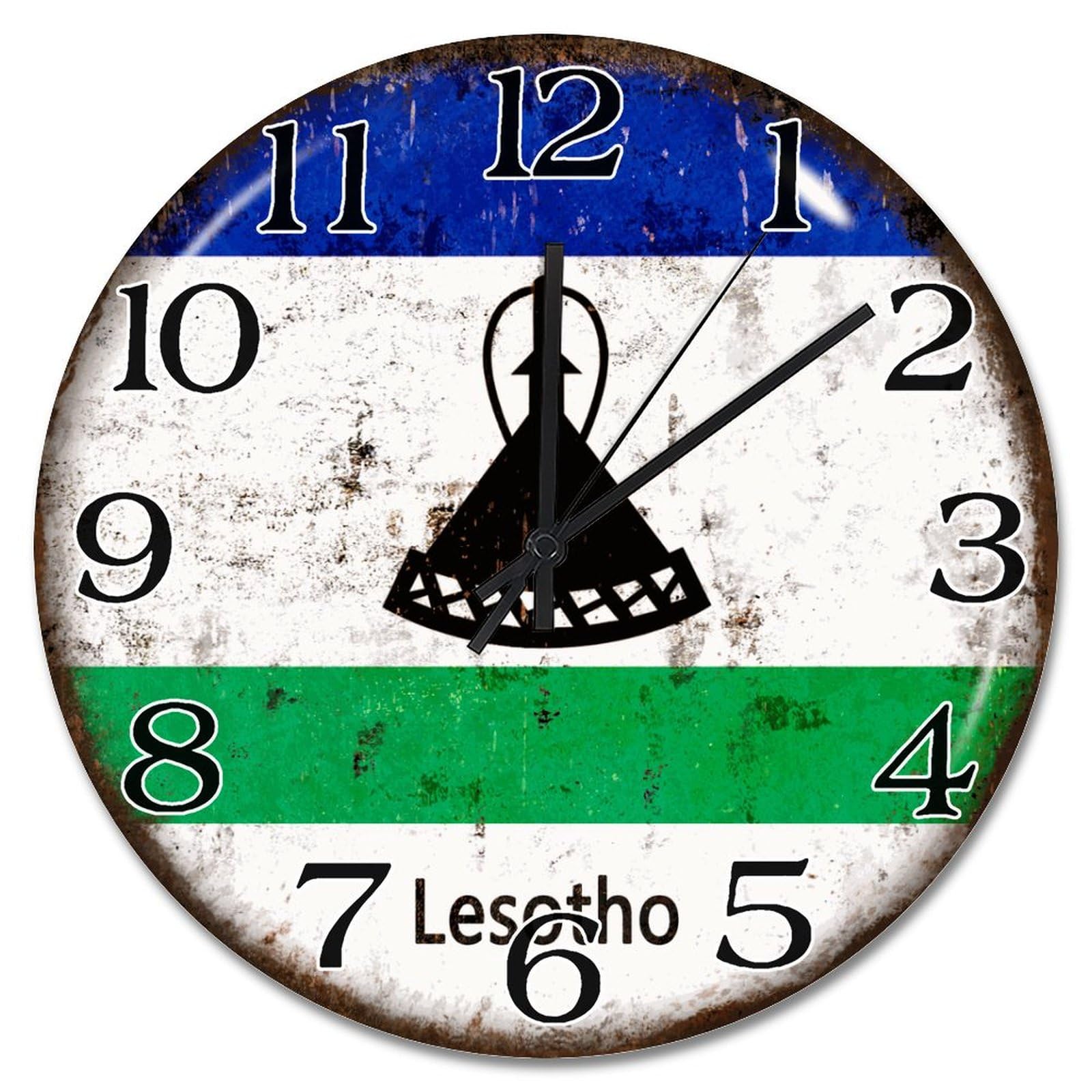 Horloge murale du Lesotho décorative et rustique pour salon