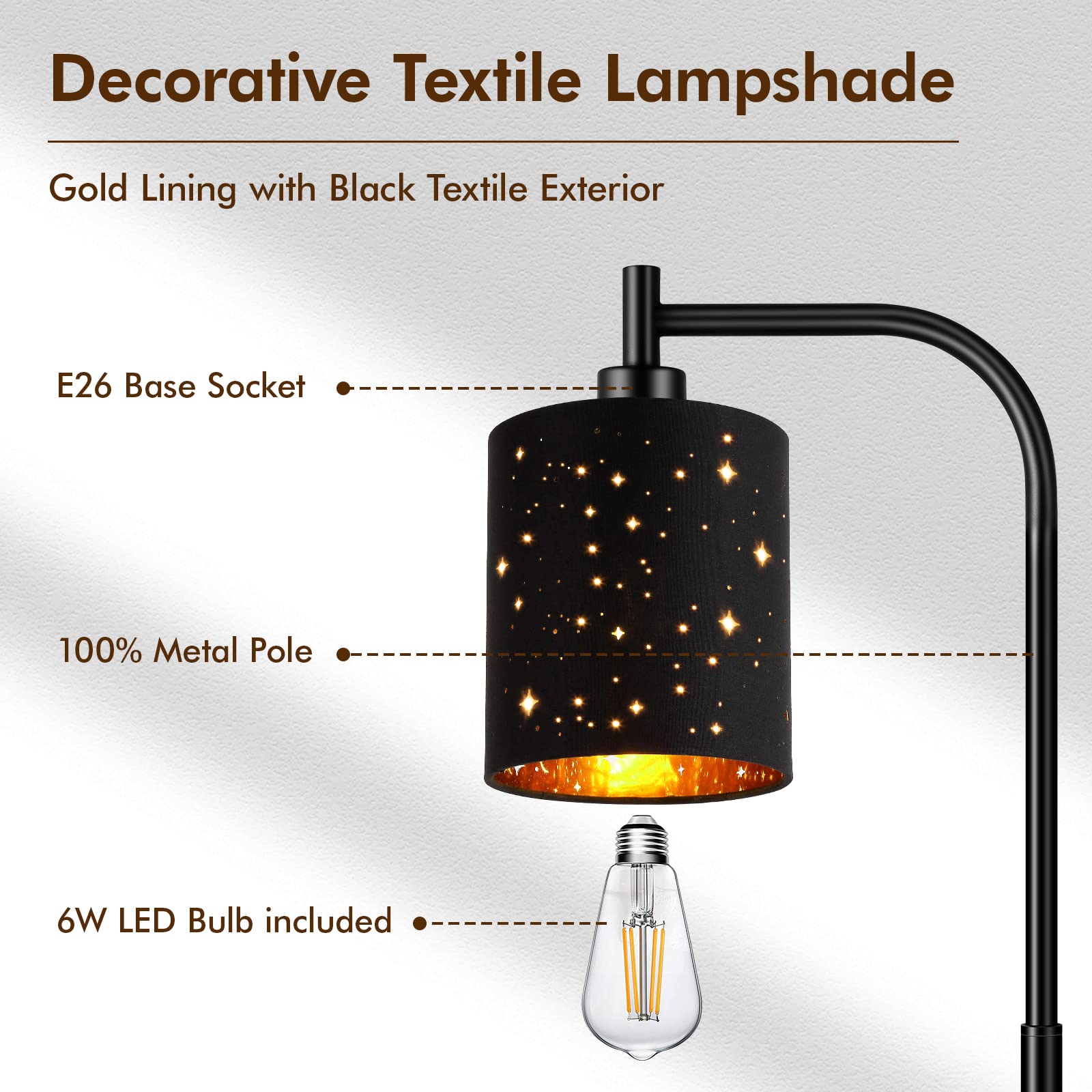 Floor Lamps Floor Lamp, Industrial Corner Lamp Rustic Farmhouse ...