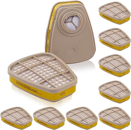 Urjoai Cartucho respirador 6006 - Filtro respirador para respirador serie 6000, 7000 y FF-400, contra vapores orgánicos, gases ácidos, amoníaco,