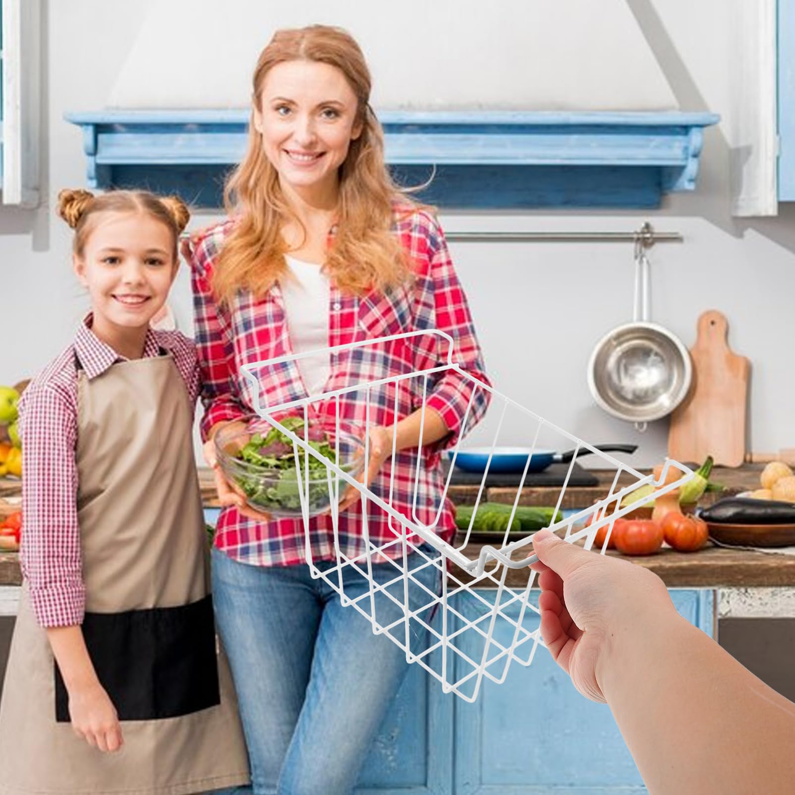 Alipis Cestino in Ferro per Congelatore Grande capacità e Design Multifunzionale, Cestello Elegante per Organizzare Frigorifero e Freezer in Cucina