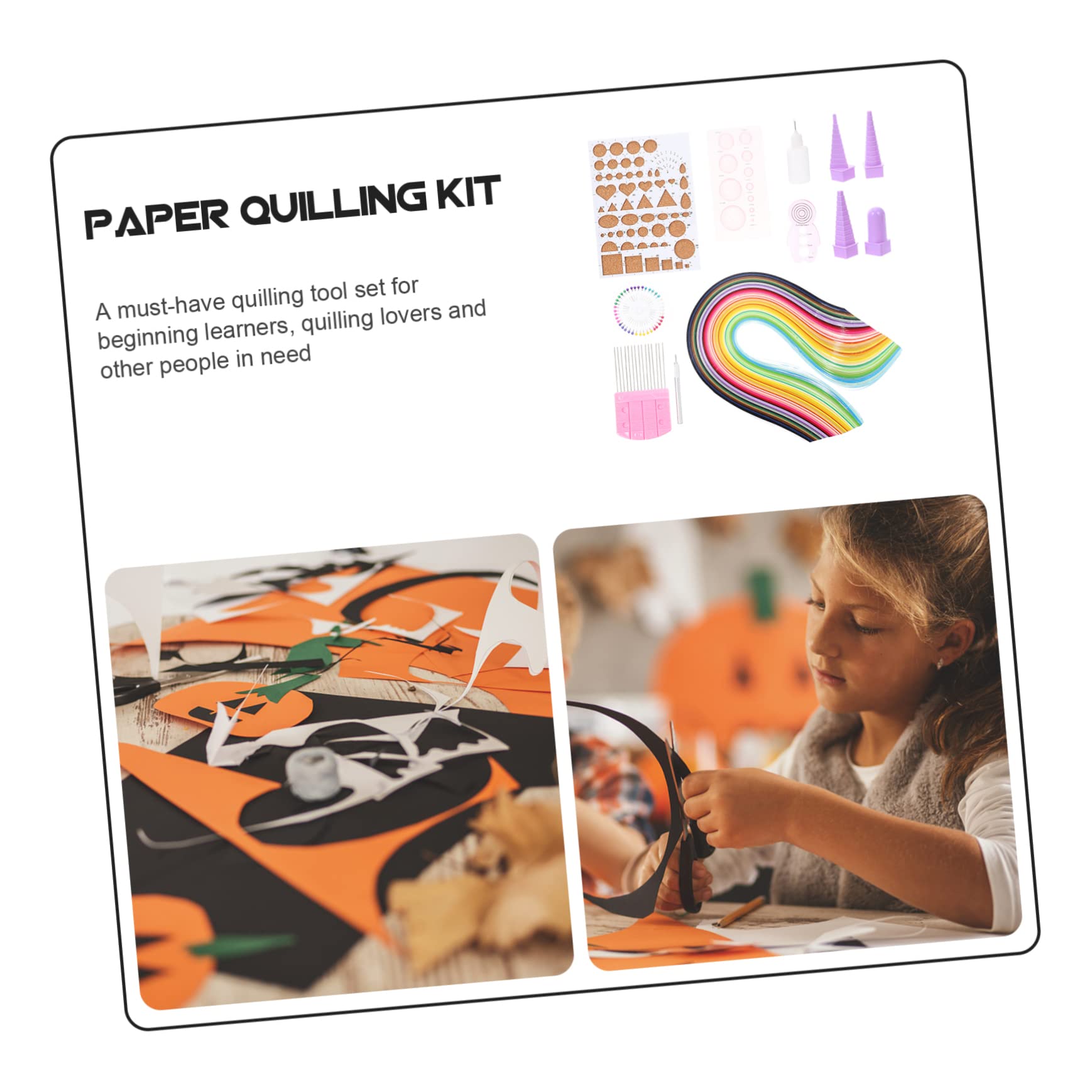 STOBOK Kit Per Quilling Di Carta Carta Artistica Strisce Colorate Per Fai Da Te Strumenti Per Creazione Di Biglietti Di Strisce Per Quilling