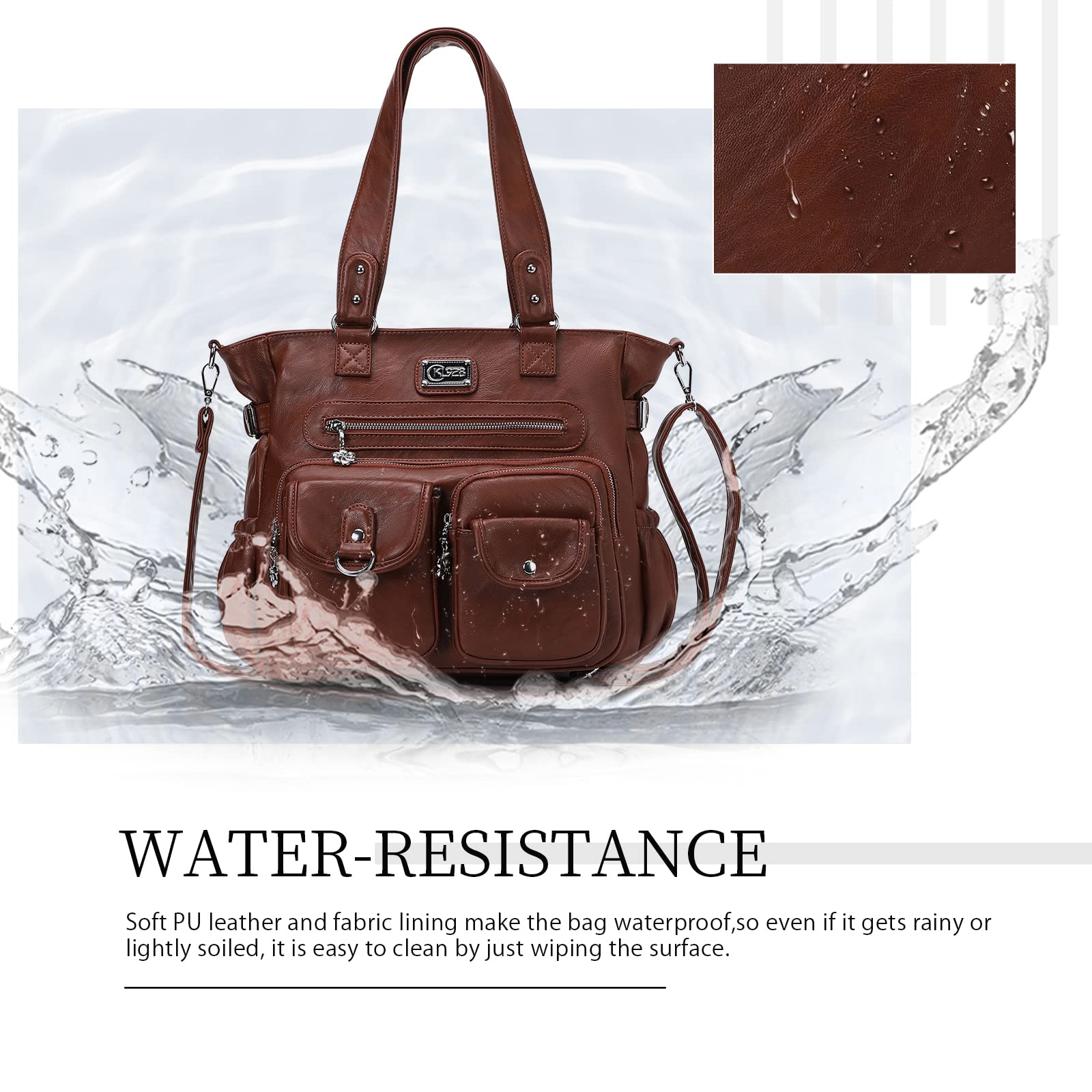 KL928 Bolso bandolera para mujer, bolso pequeño de mano, piel sintética, para mujer o niña
