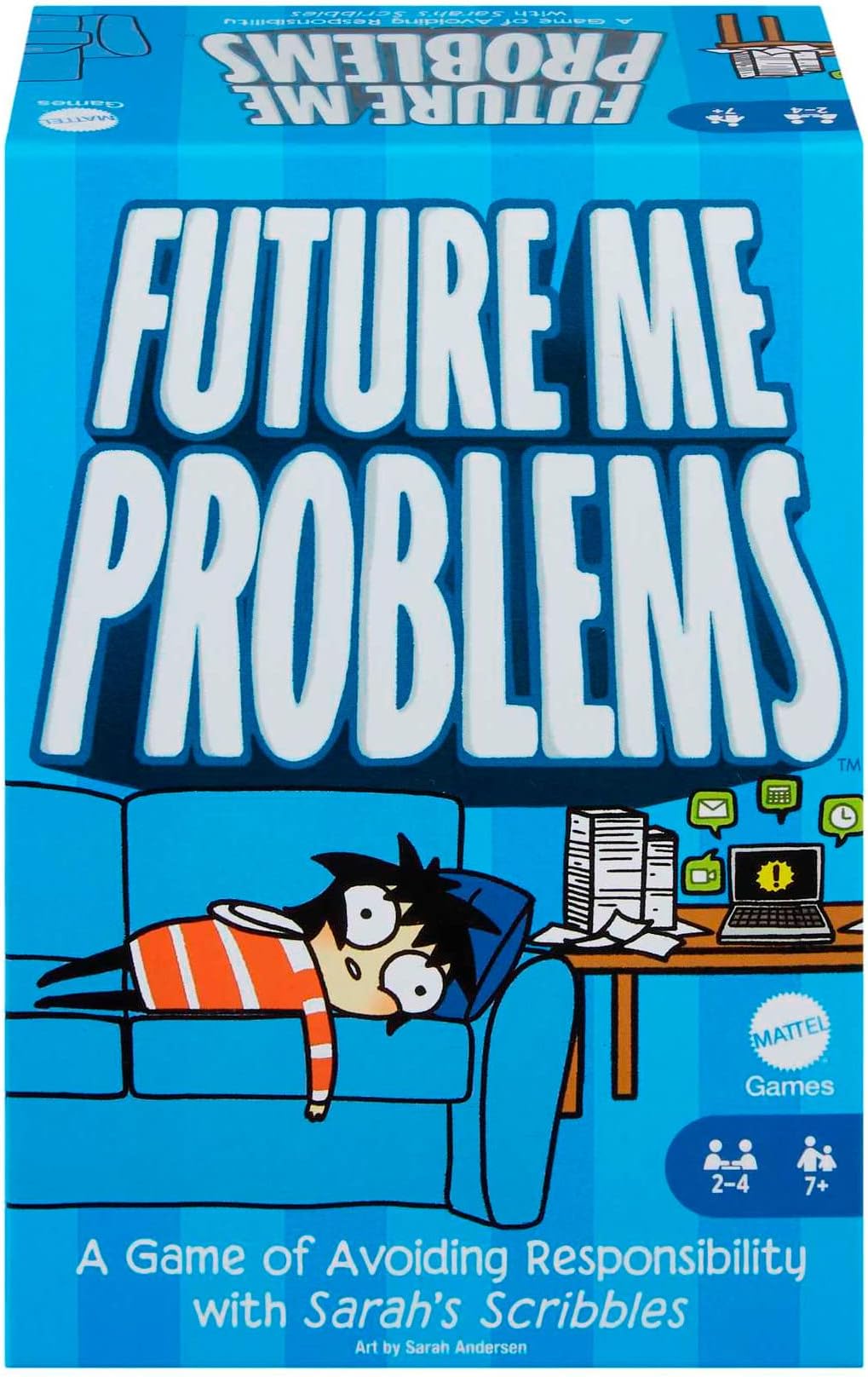 Mattel Games Sarah's Scribbles Game, Future Me Problems Card Game Includes 2 Decks of Cards, for 2-4 Players, Family and Game Nights