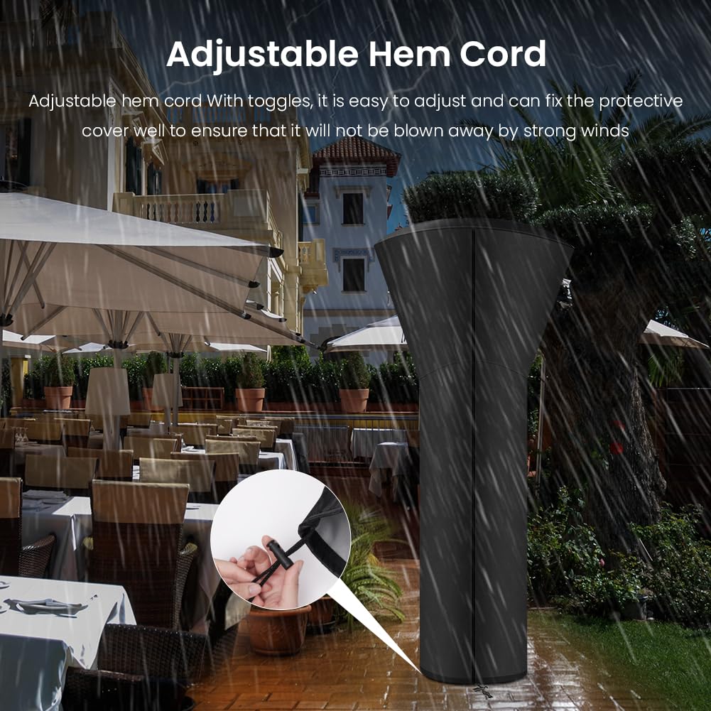 AOOWU Copertura per Riscaldatore da Patio Impermeabile Antivento Antistrappo Antipolvere Anti UV 226x85x48cm