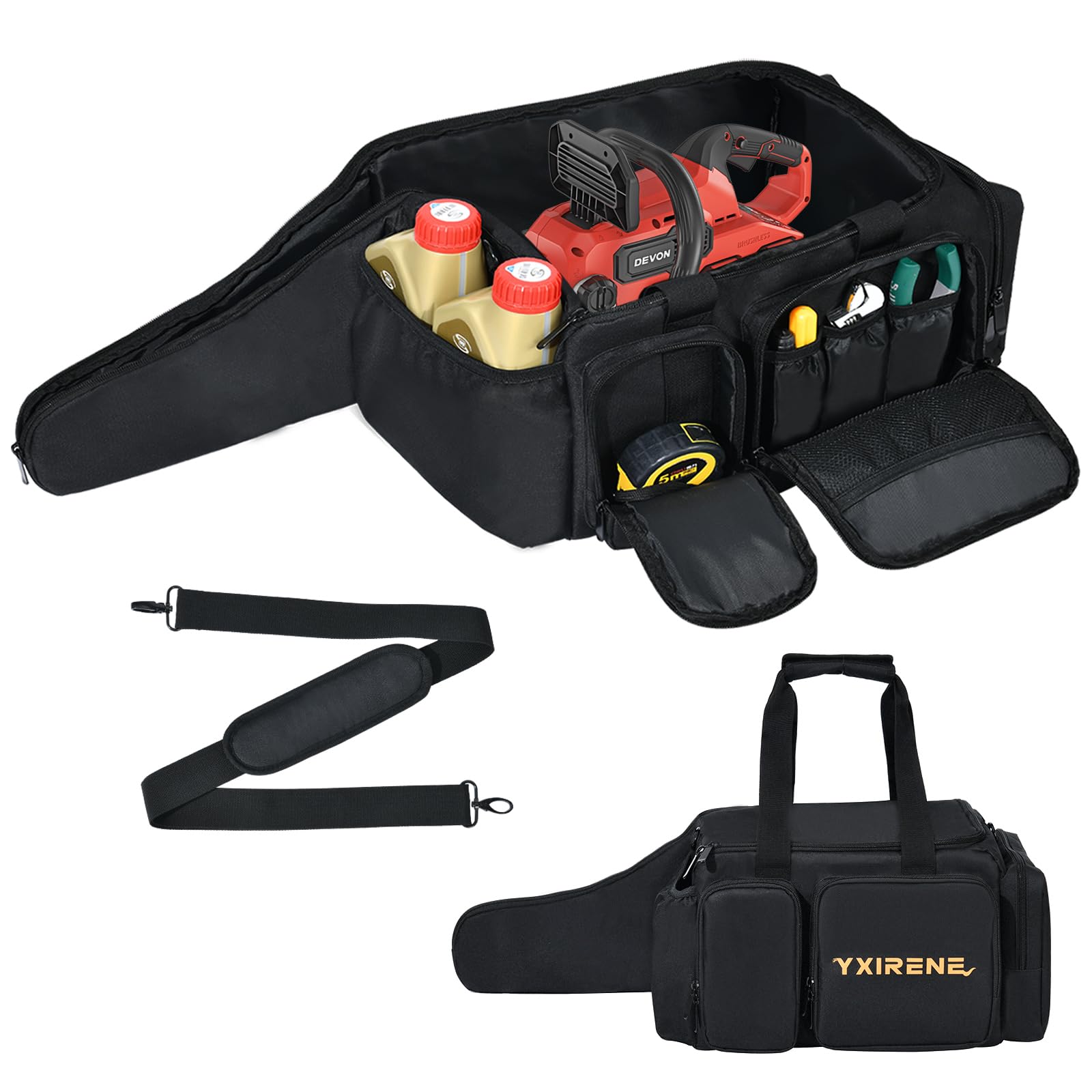 Chainsaw Carrying Case,10Inch & 12Inch Cordless Power Chainsaw & Accessories,Waterproof Chainsaw Storage Bag Compatible with DEWALT & Greenworks& Ego&SunJoe. Chainsaw Case,Bag Only