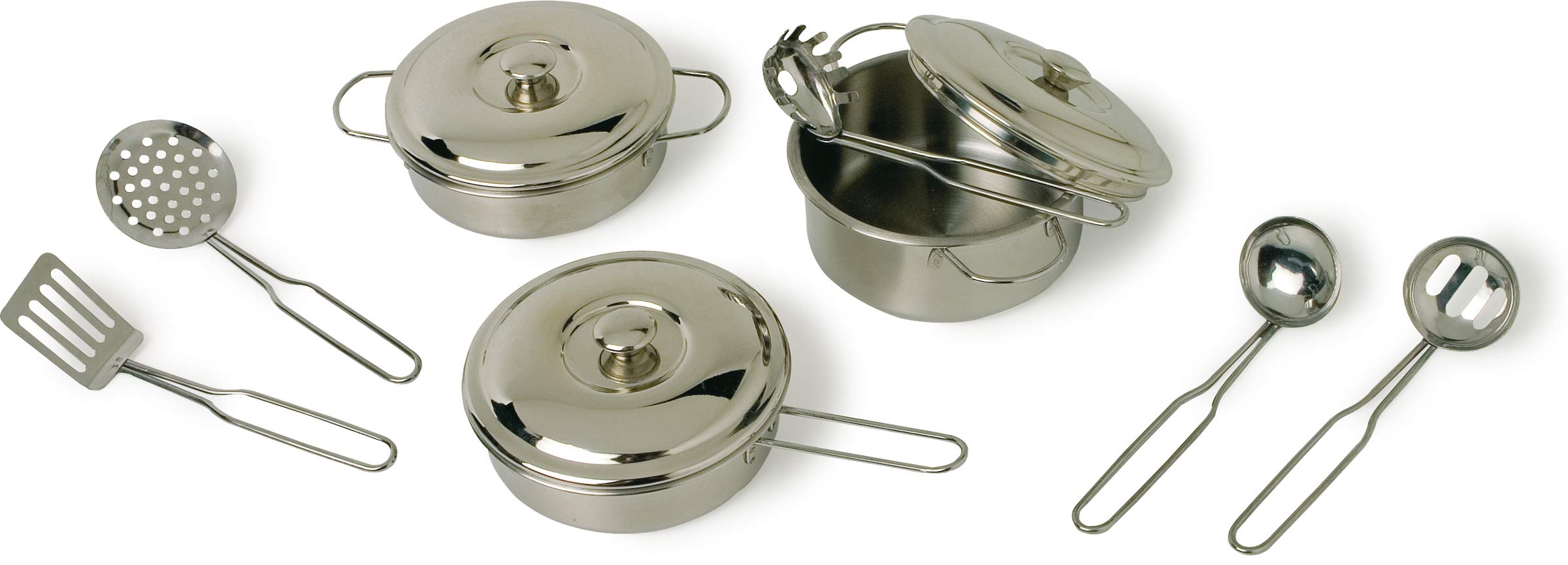 Set D’ustensiles De Cuisine – 11 Pièces – Argent – Small Foot – Pour Jeu D’imitation