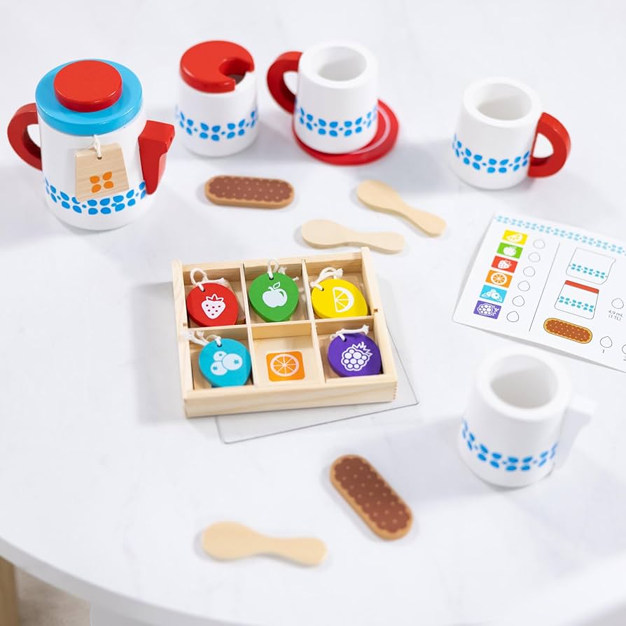 その他 Melissa &amp; Doug Stainless Steel Tea Set &amp; Storage Stand Toy Amazon.com: Melissa & Doug Stainless Steel Pretend Play Tea