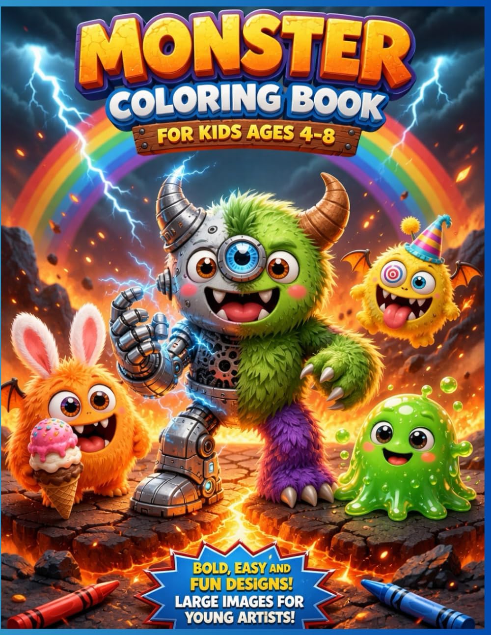 Monster Giggles: Coloring Book: Cute & Silly Monsters with a Tiny Bit of Spooky Fun for Kids Ages 4–8 | Big Smiles, Easy Pages & Creative Adventures (Monster Giggles Activity Series)