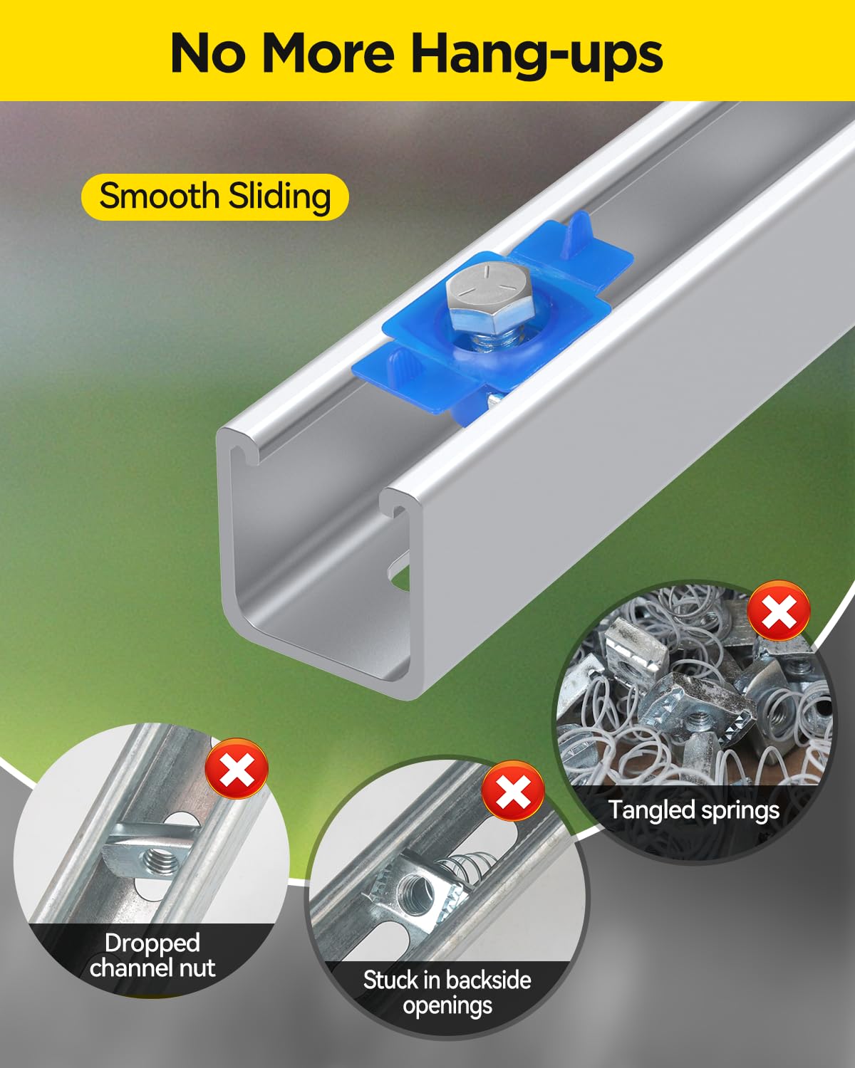 1 cm-16 Nylon Channel Squeeze Nut e bullone (16 pezzi)
