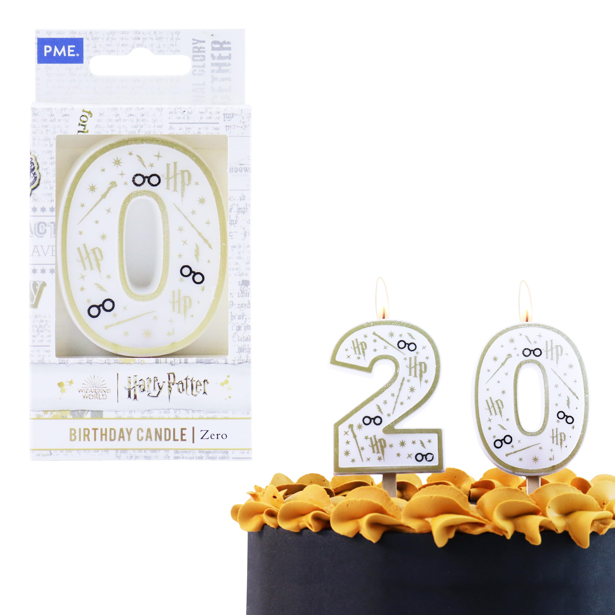 PME Harry Potter Birthday Candle, Number 0, Gold