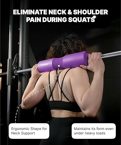 Vista 91 de DMoose Fitness Almohadilla de barra para empuje de cadera, sentadillas y estocadas, cojín de espuma gruesa antideslizante para soporte de cuello