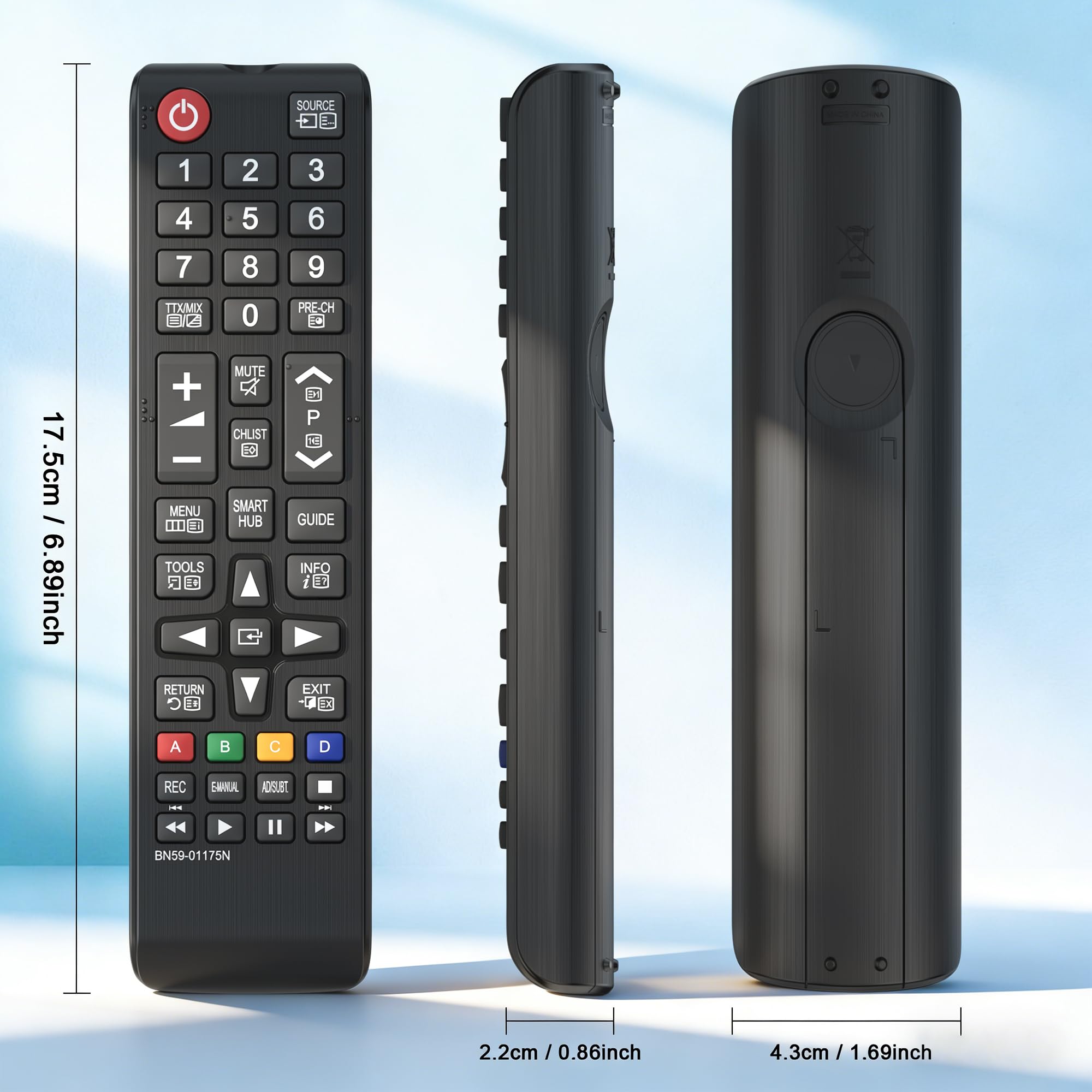 Télécommande pour Samsung TV Universelle - Compatible Uniquement avec Toutes Les Téléviseurs Samsung (Noir)