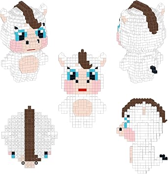 Larcele Micro Building Blocks Animal Set, DIY Mini 3D Building Toy Bricks,1115 Pieces KLJM-10 (Horse)