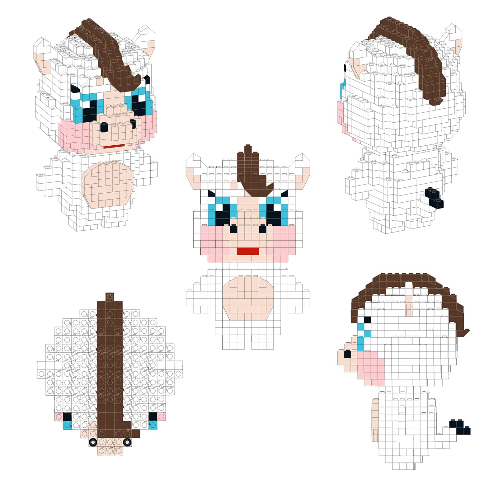 Larcele Micro Building Blocks Animal Set, DIY Mini 3D Building Toy Bricks,1115 Pieces KLJM-10 (Horse) - Image 3