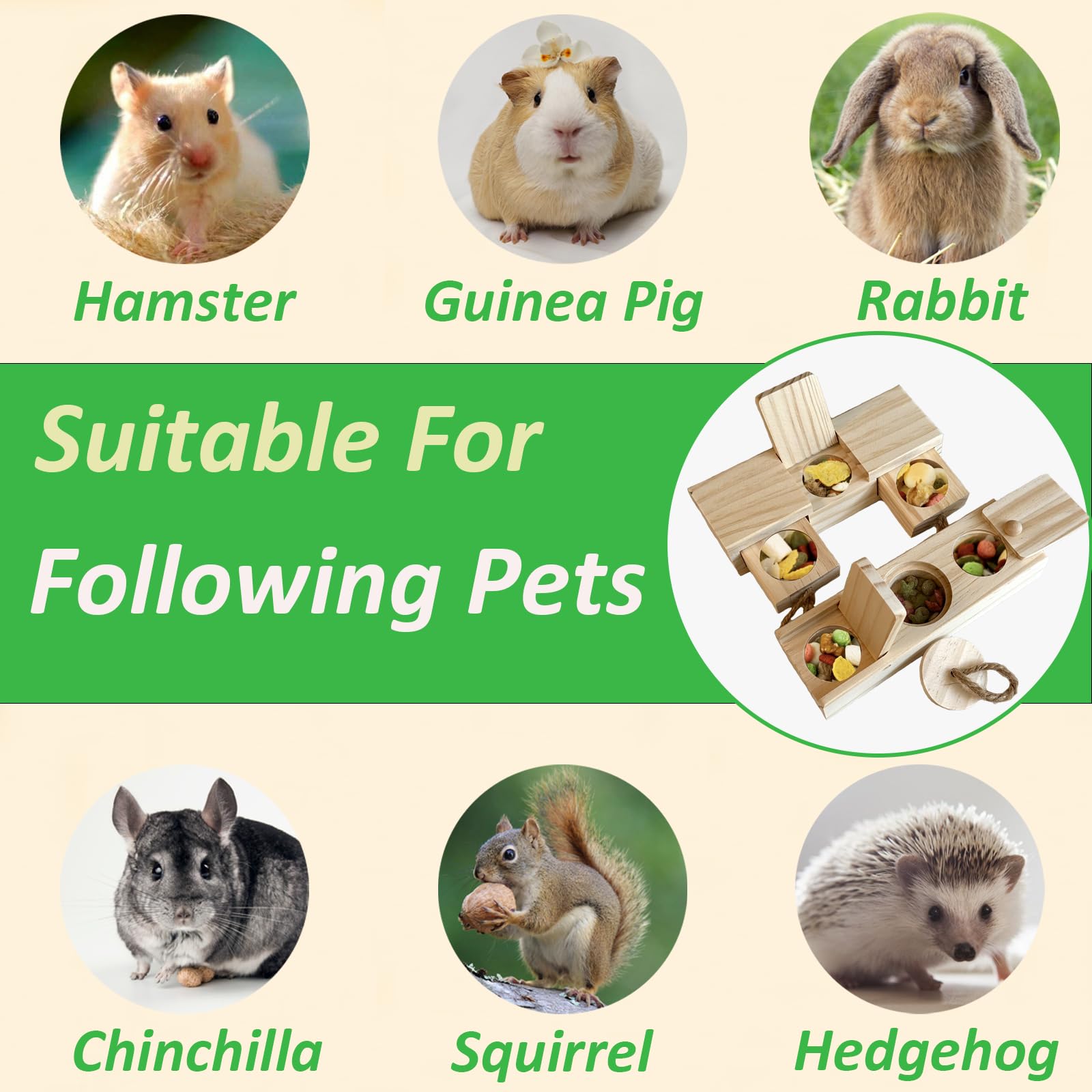 2 Pack Wooden Chew Toys For Small Animals - Guinea Pig, Rabbit, Hamster Cage Accessories For Dental Health & Boredom - View #8