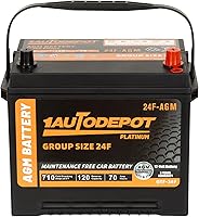 Vista 8 de Batería de automóvil BCI Group 24F, batería automotriz premium libre de mantenimiento AGM de 12V 70Ah, 710CCA, 120RC, garantía de 36 meses